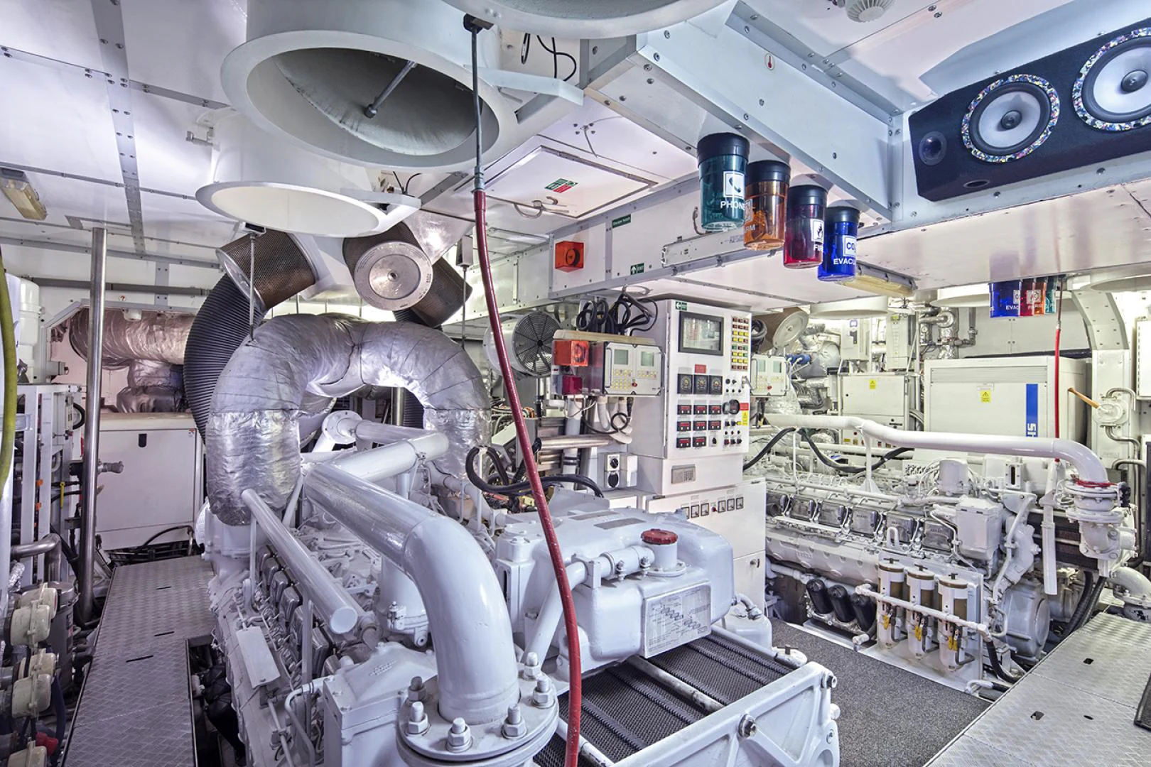 a room with machinery aboard THUNDER Yacht for Sale