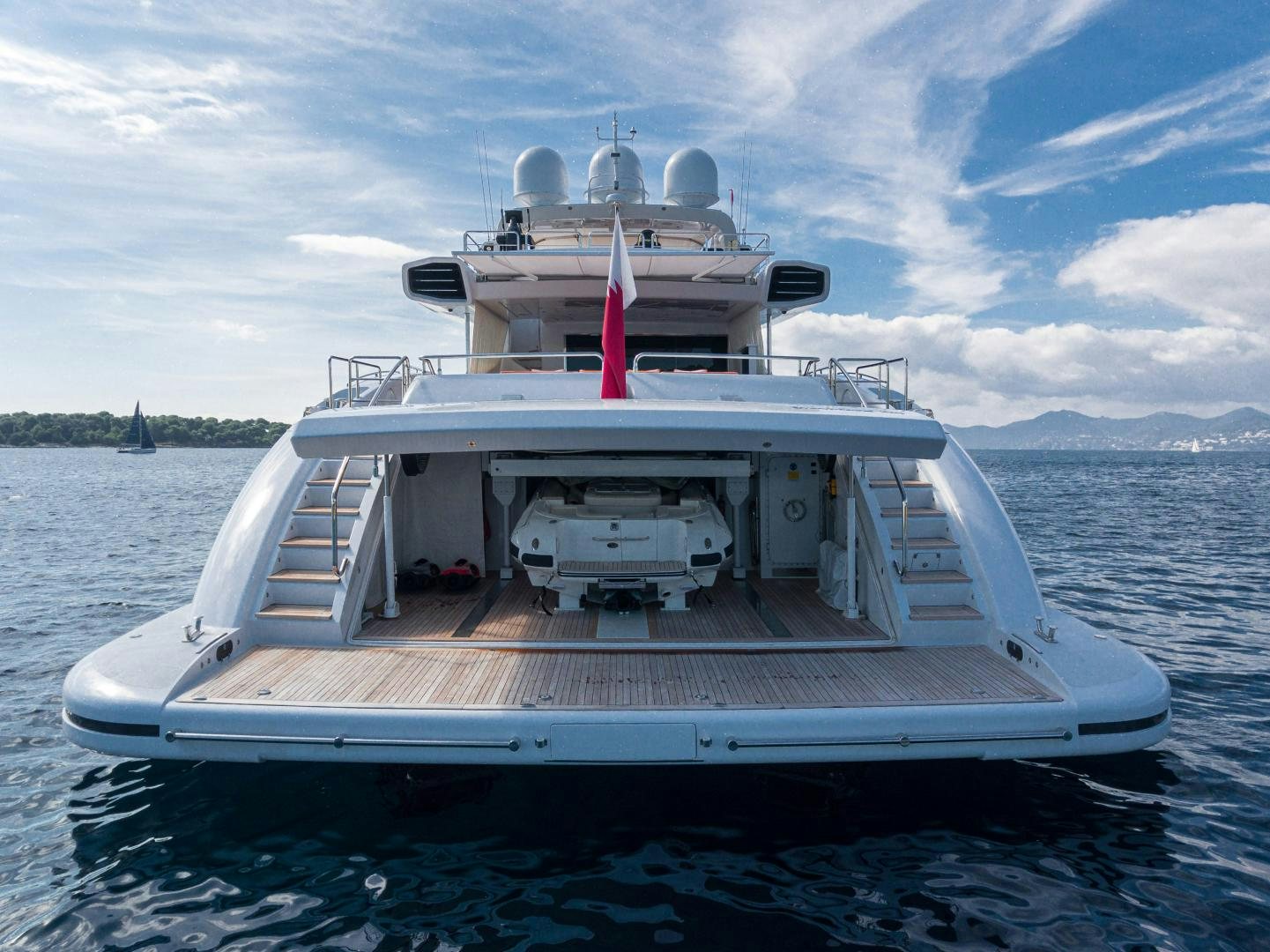 a boat on the water aboard SERENITY Yacht for Sale