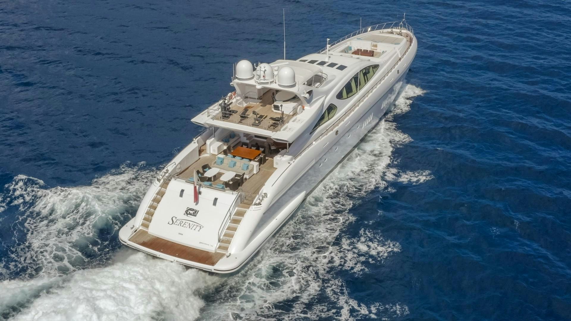 a ship on the water aboard SERENITY Yacht for Sale
