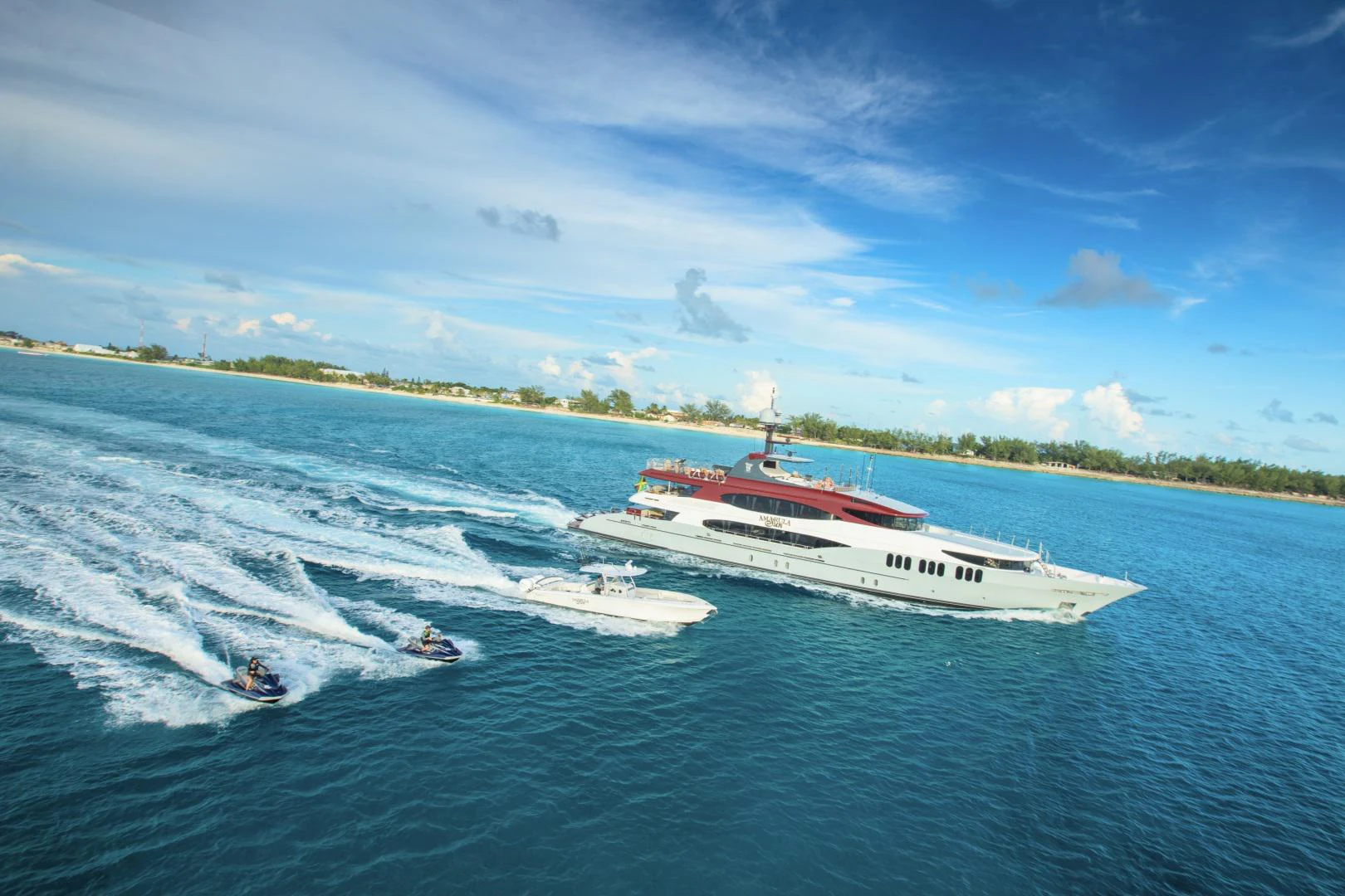 a boat on the water aboard AMARULA SUN Yacht for Sale