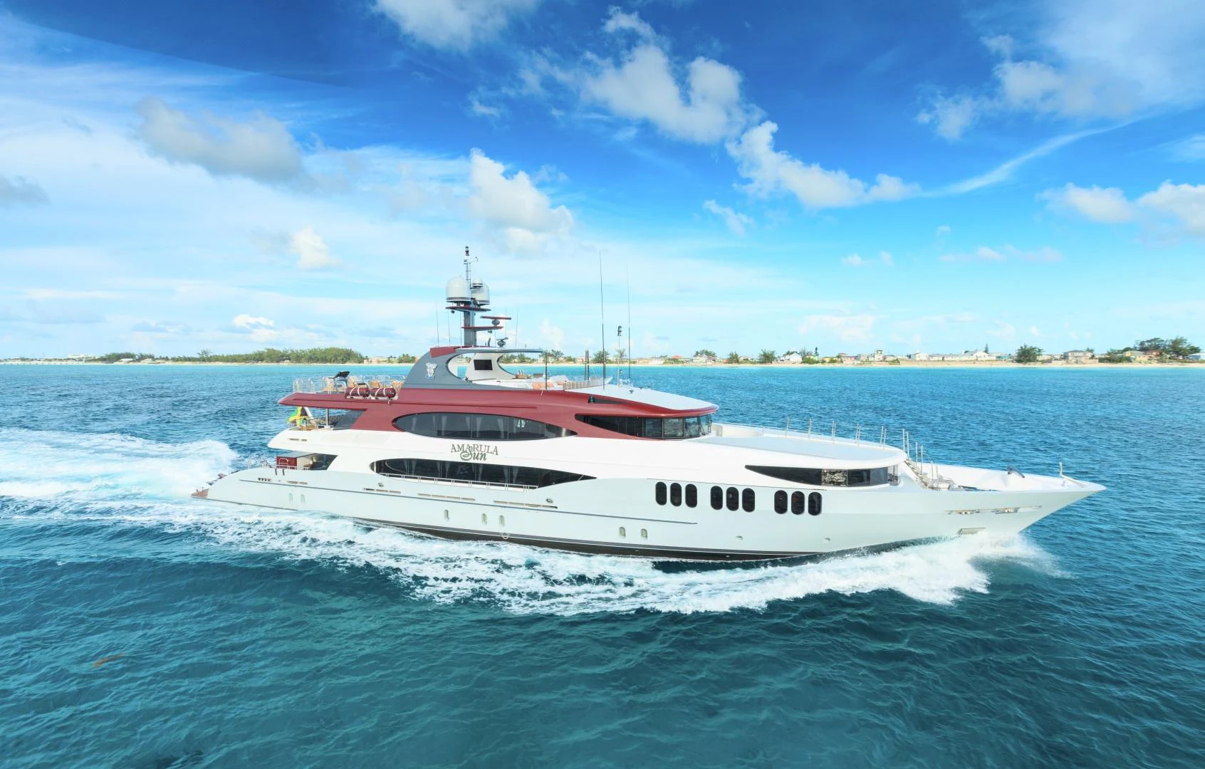 a boat on the water aboard AMARULA SUN Yacht for Sale