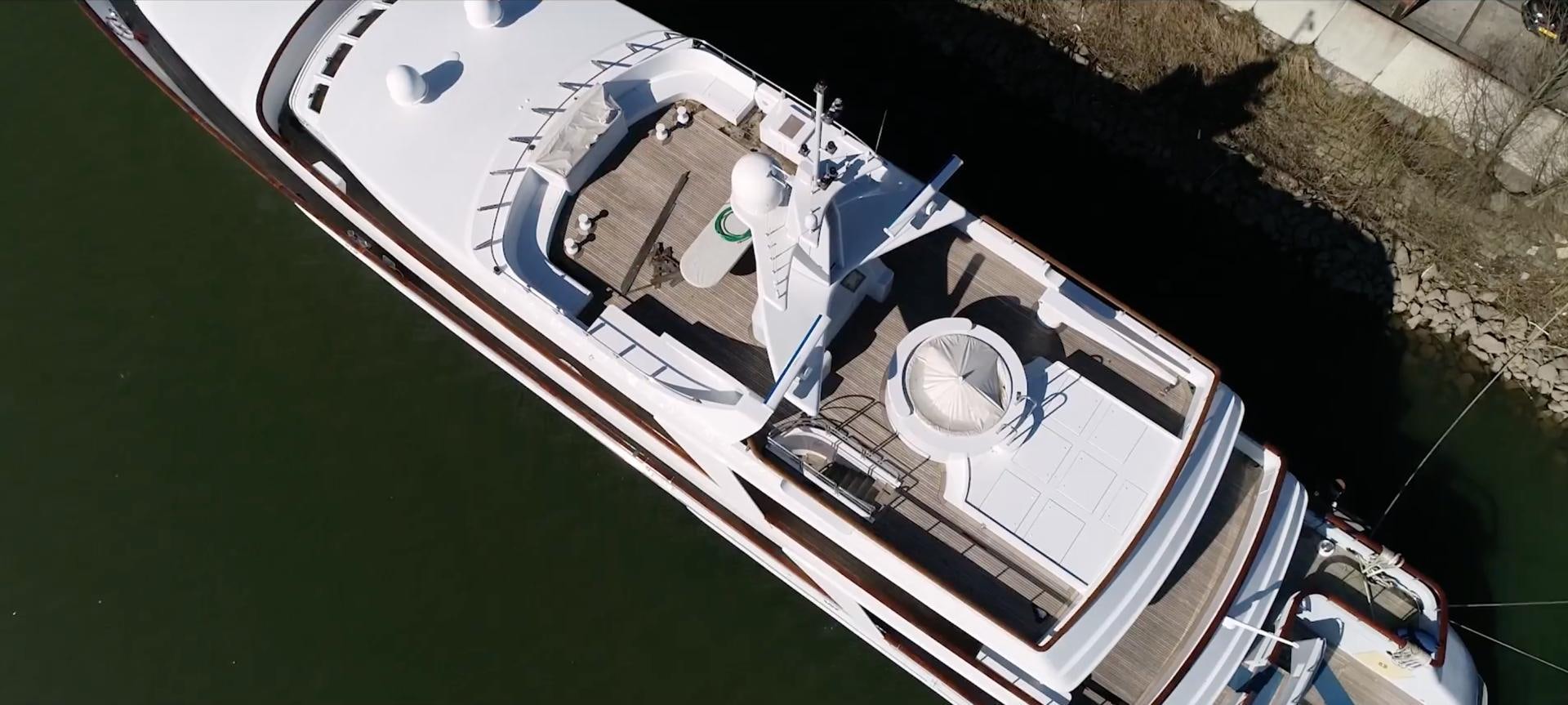 a satellite over a body of water aboard ANNA J Yacht for Sale