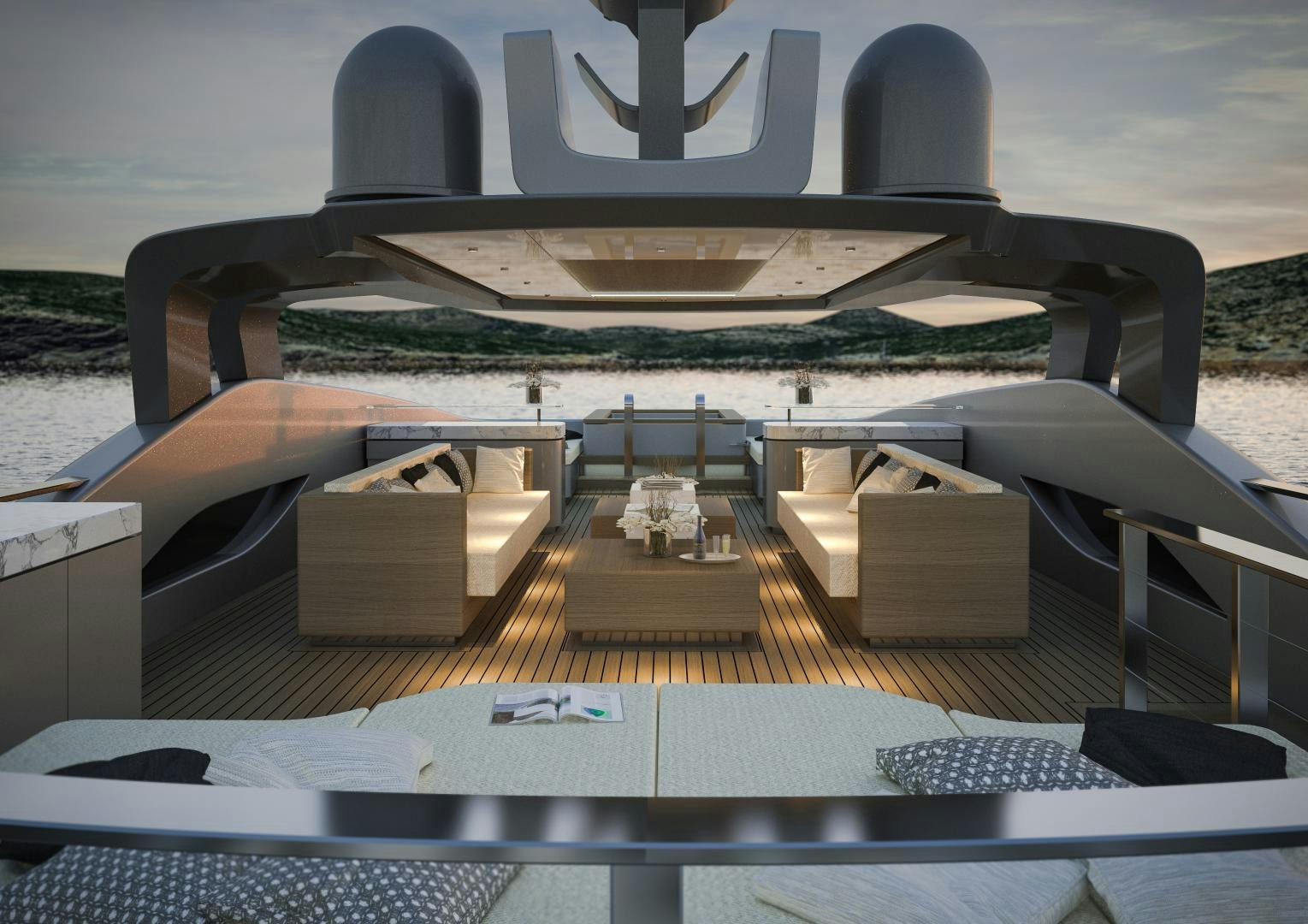 a building with a large dome aboard ARIES Yacht for Sale