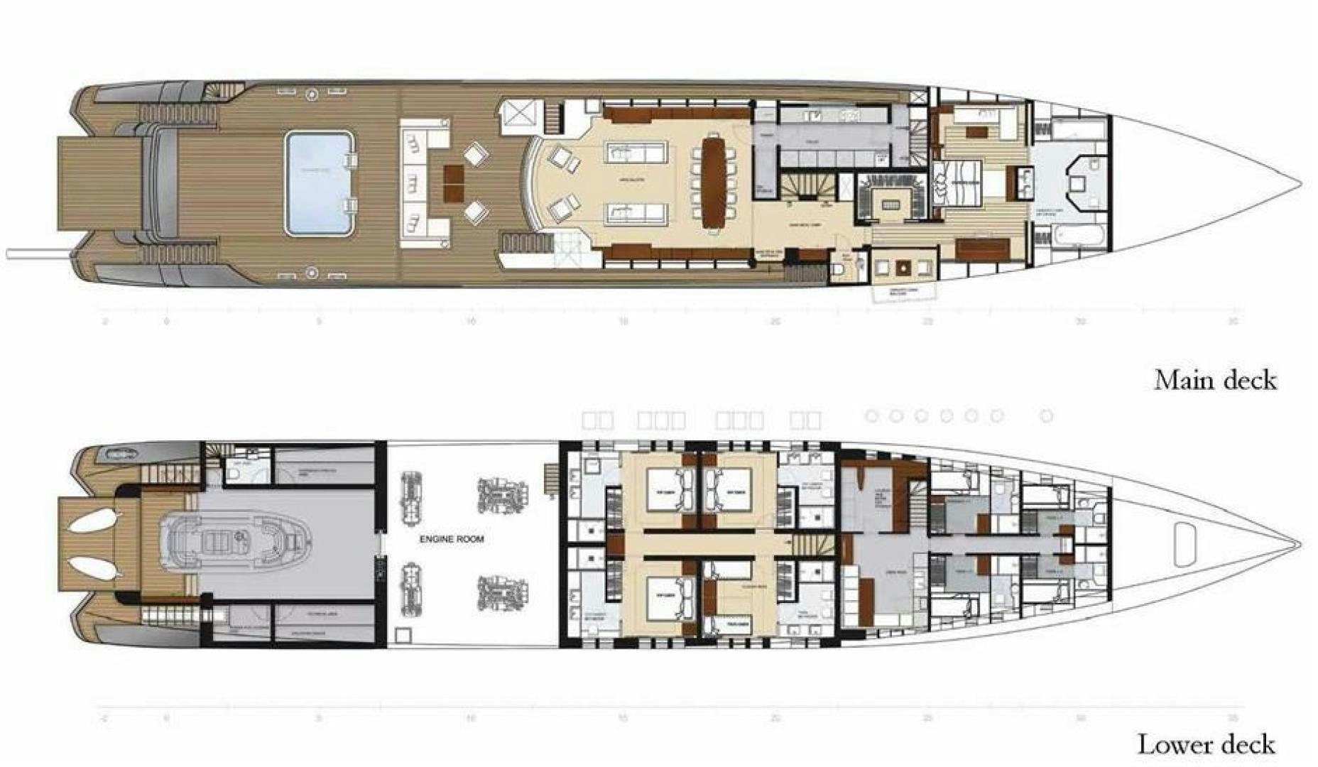diagram, engineering drawing aboard ARIES Yacht for Sale