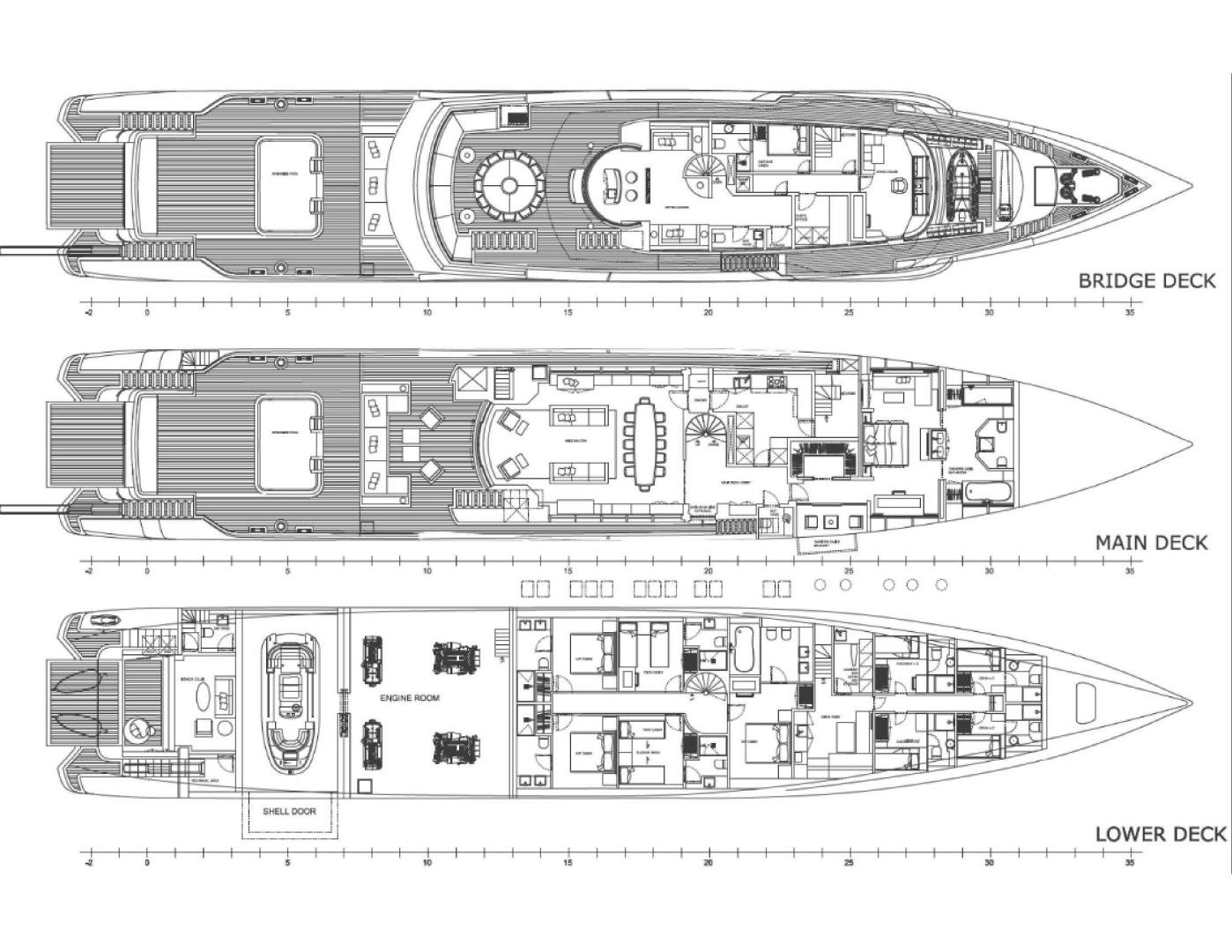 diagram, engineering drawing aboard ARIES Yacht for Sale