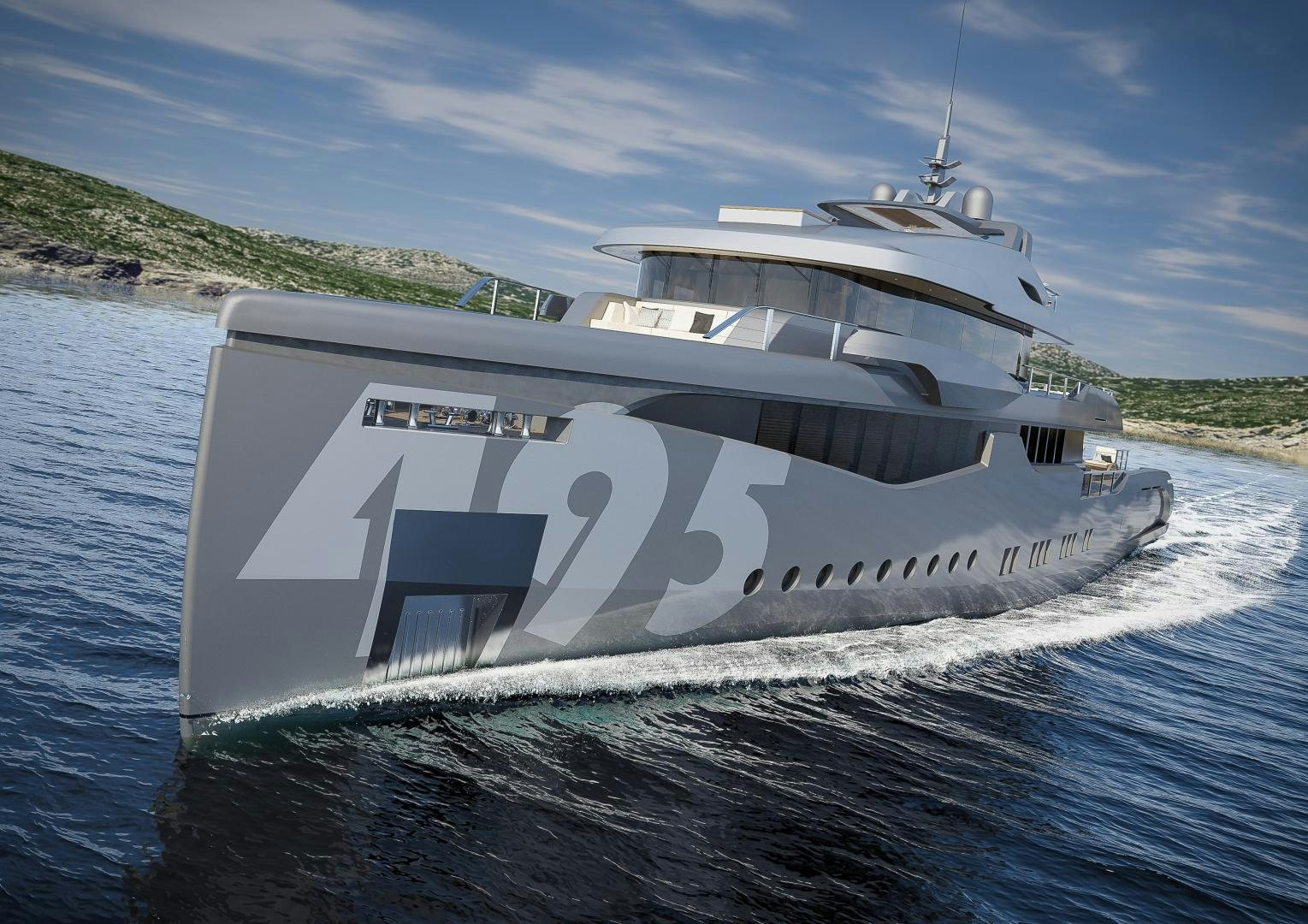 a white yacht on the water aboard ARIES Yacht for Sale