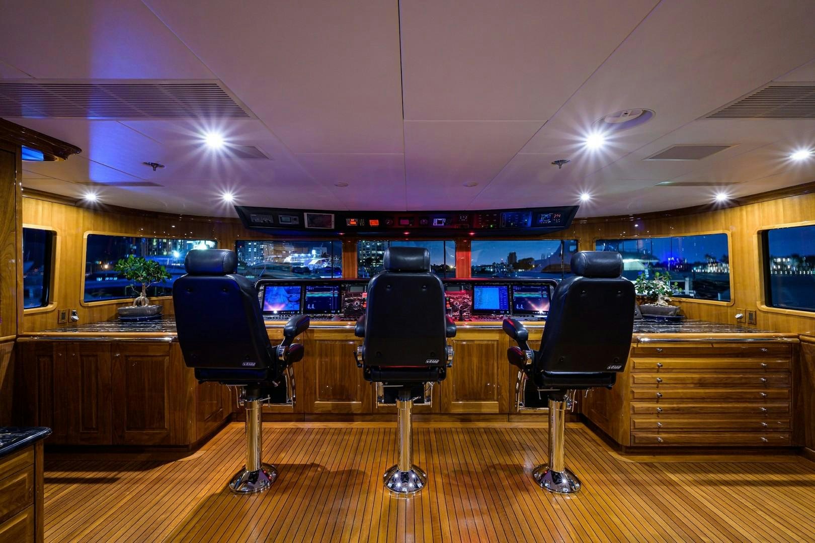 a room with a desk and chairs aboard REMEMBER WHEN Yacht for Sale