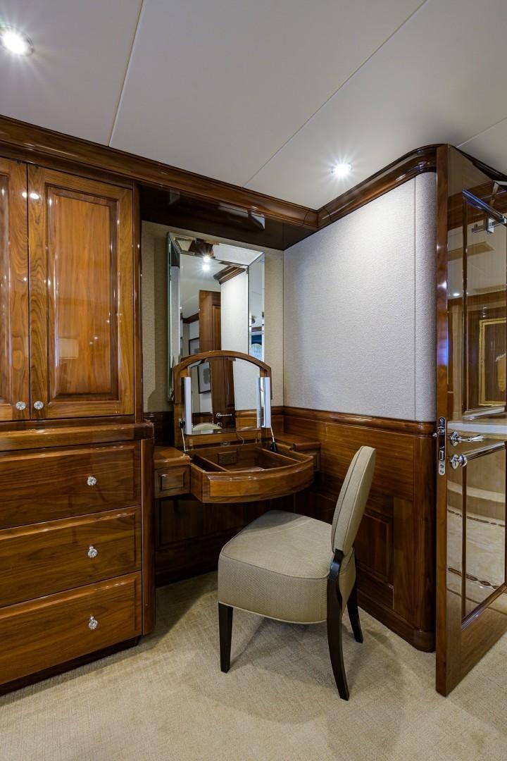 a bathroom with a sink and a mirror aboard REMEMBER WHEN Yacht for Sale