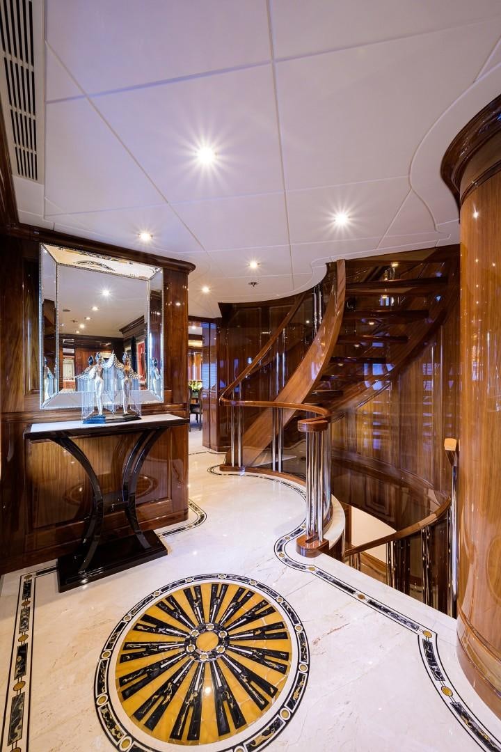 a large clock in a large room aboard REMEMBER WHEN Yacht for Sale