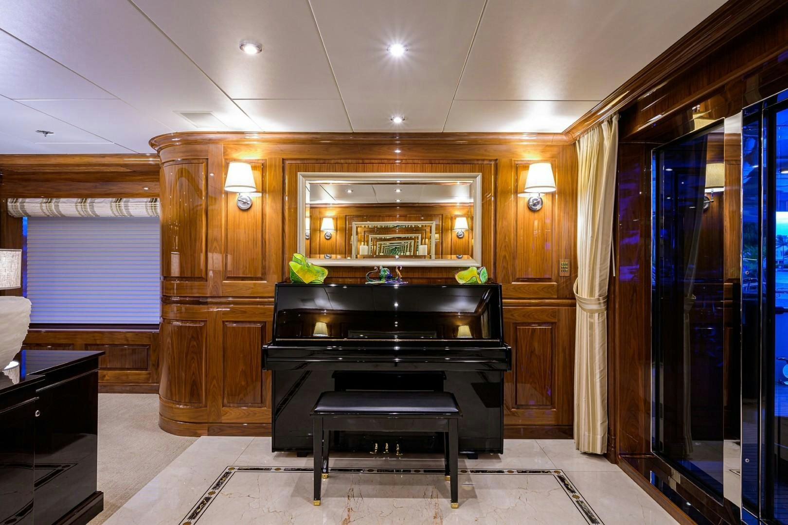 a kitchen with a stove and cabinets aboard REMEMBER WHEN Yacht for Sale