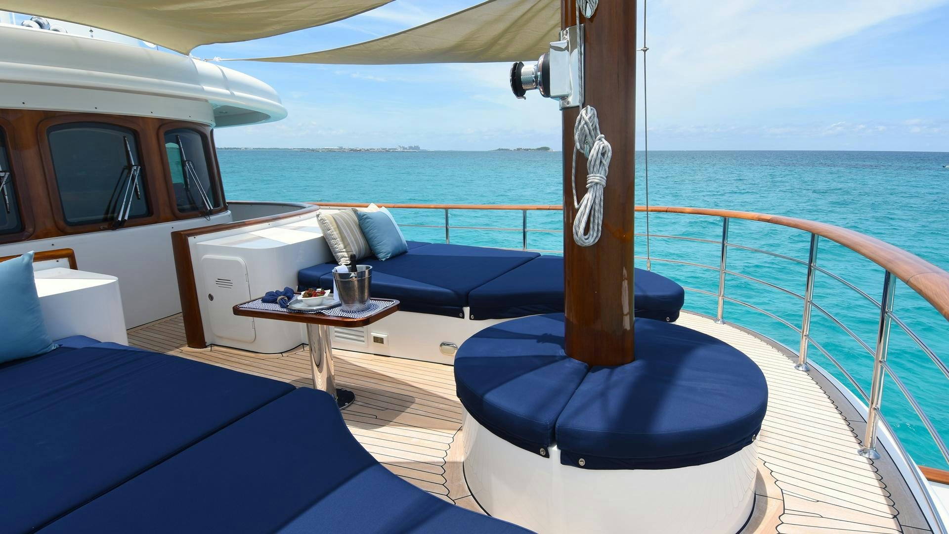 a boat on the water aboard OMNIA Yacht for Sale