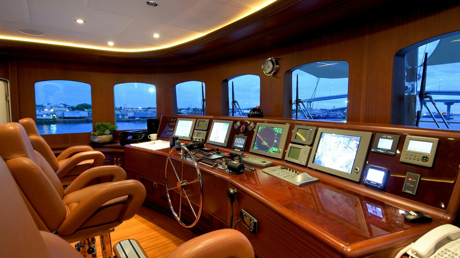 a room with many computers aboard OMNIA Yacht for Sale