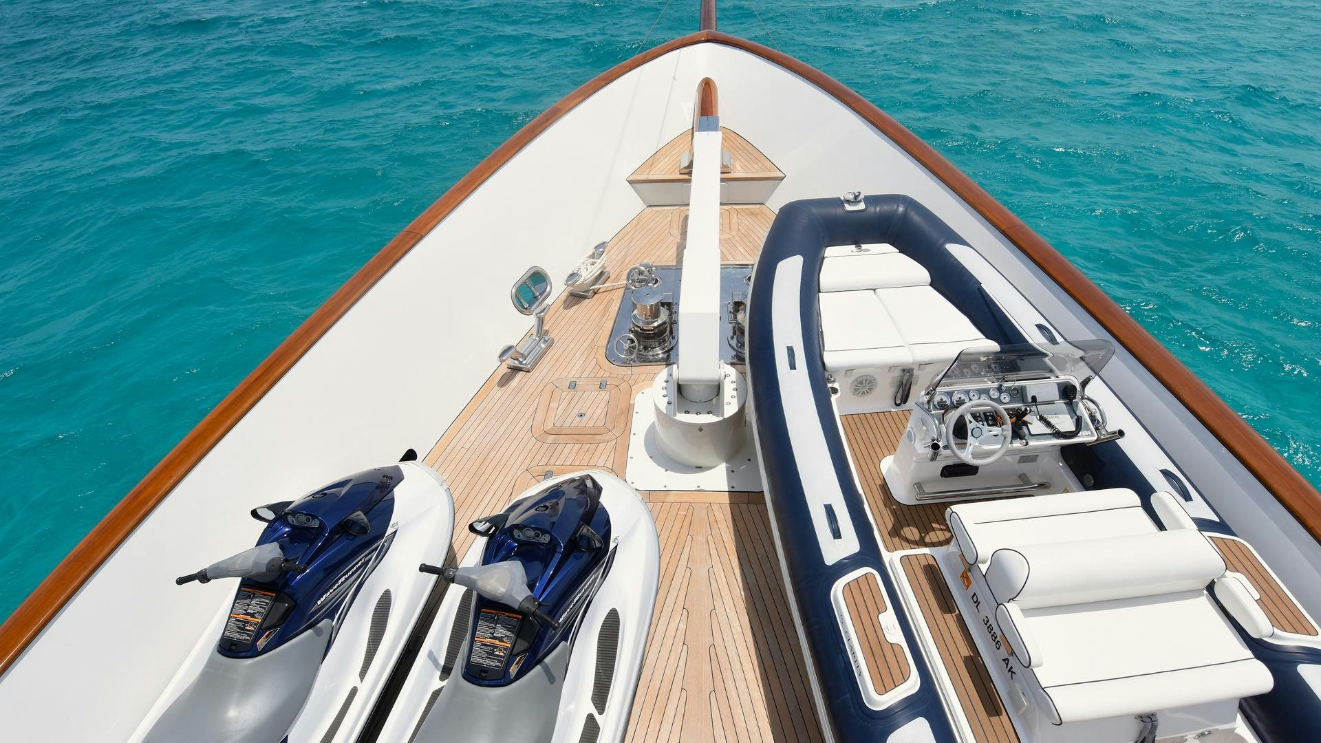 a boat on the water aboard OMNIA Yacht for Sale
