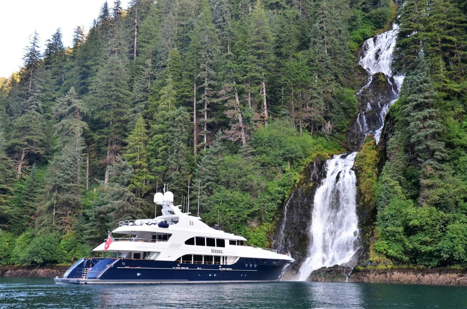a boat in the water aboard REBEL Yacht for Sale
