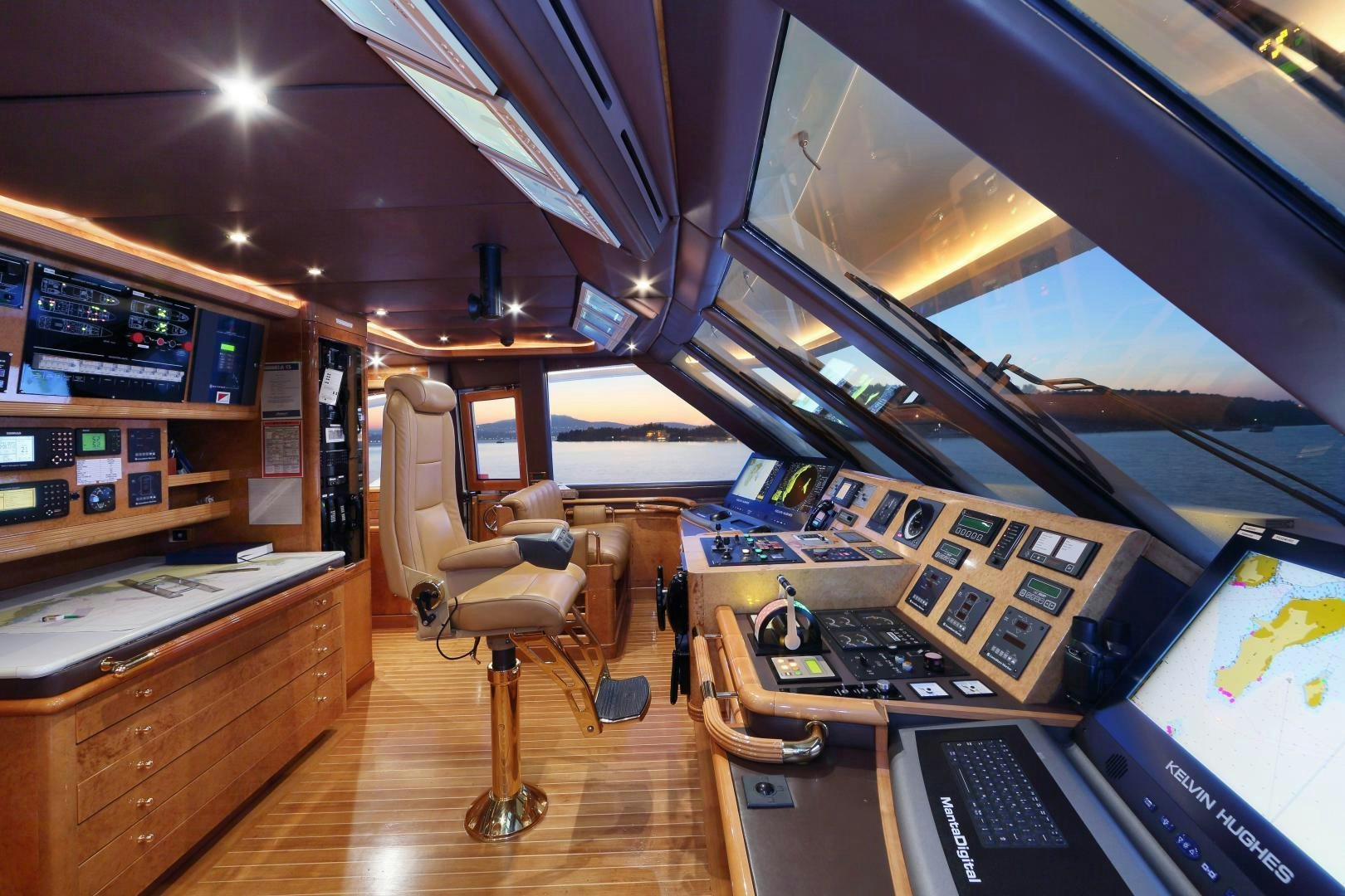 a room with a desk and computer aboard DR NO NO Yacht for Sale