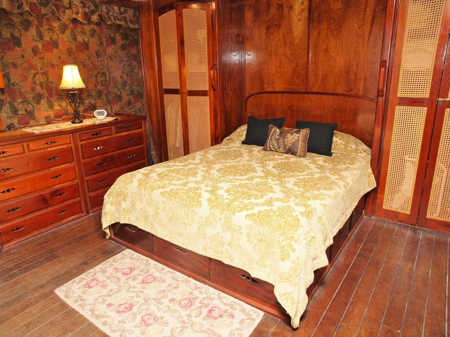 a bed in a room aboard PEACEMAKER Yacht for Sale