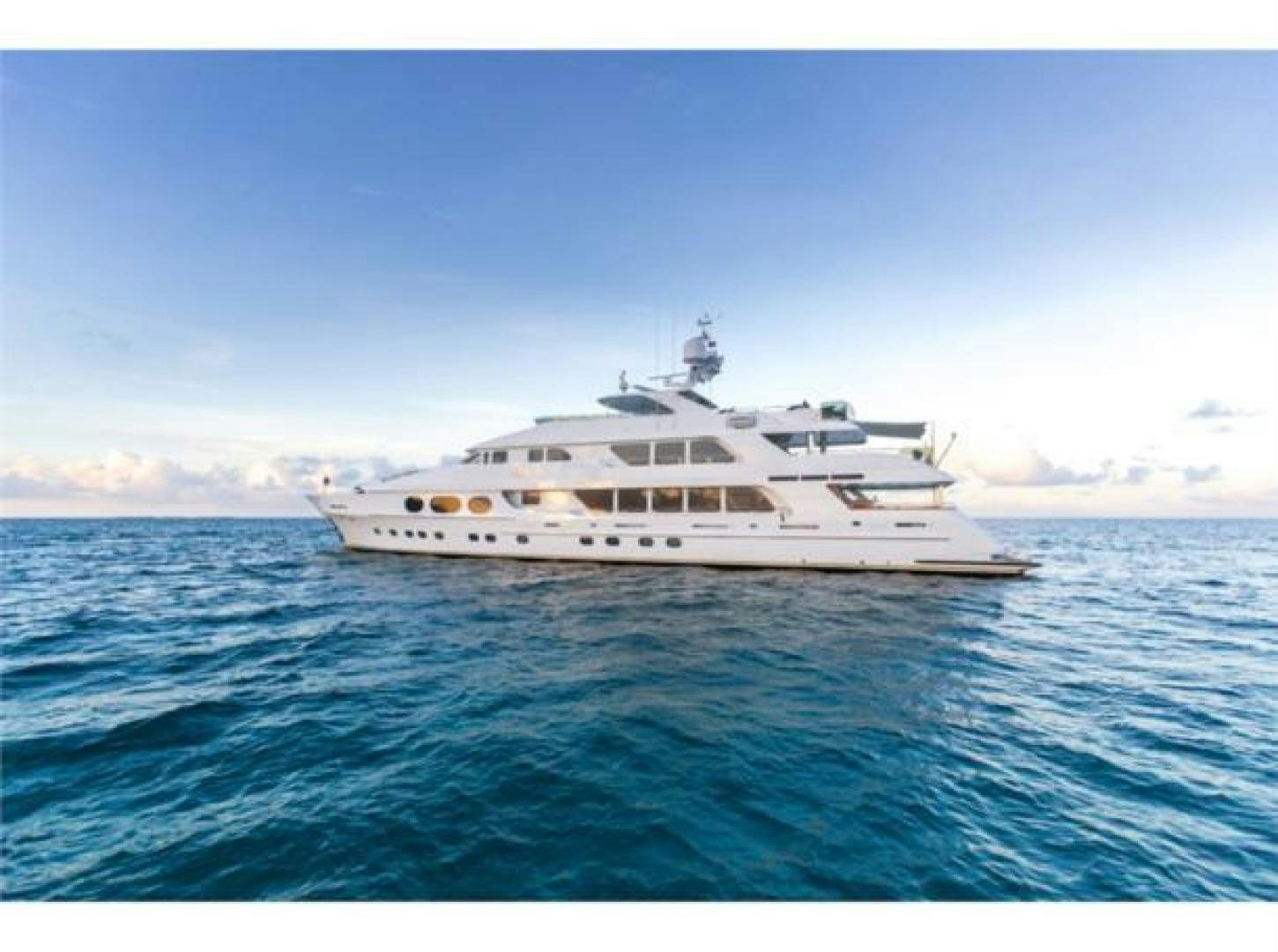 a large white boat in the water aboard LADY JOY Yacht for Sale