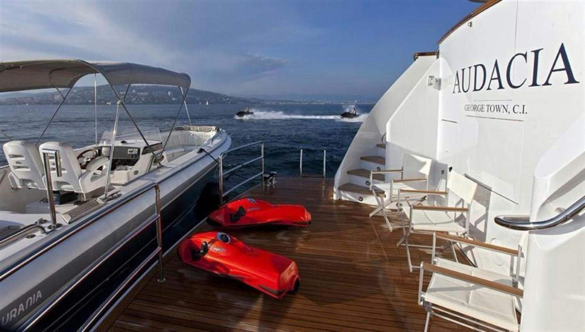 a boat on the water aboard AUDACIA Yacht for Sale
