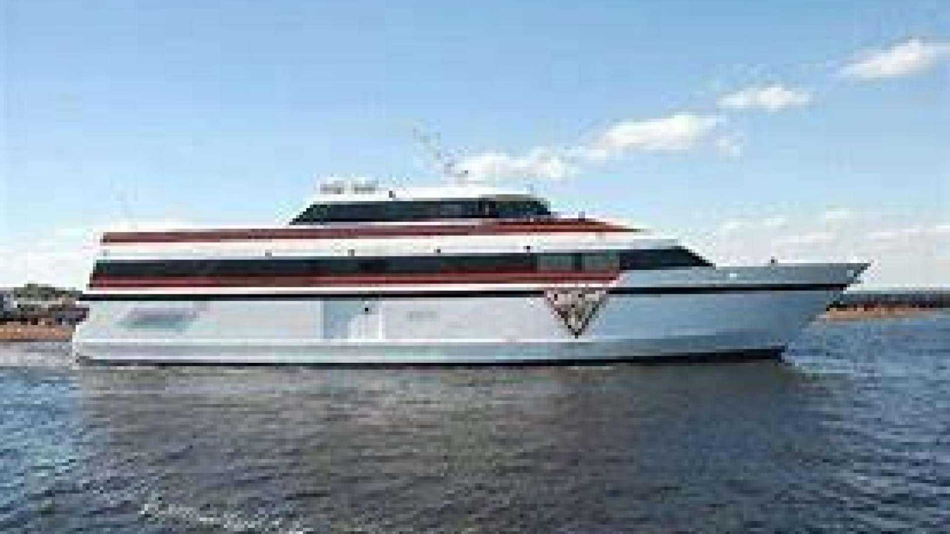 a large ship on the water aboard No Name Yacht for Sale
