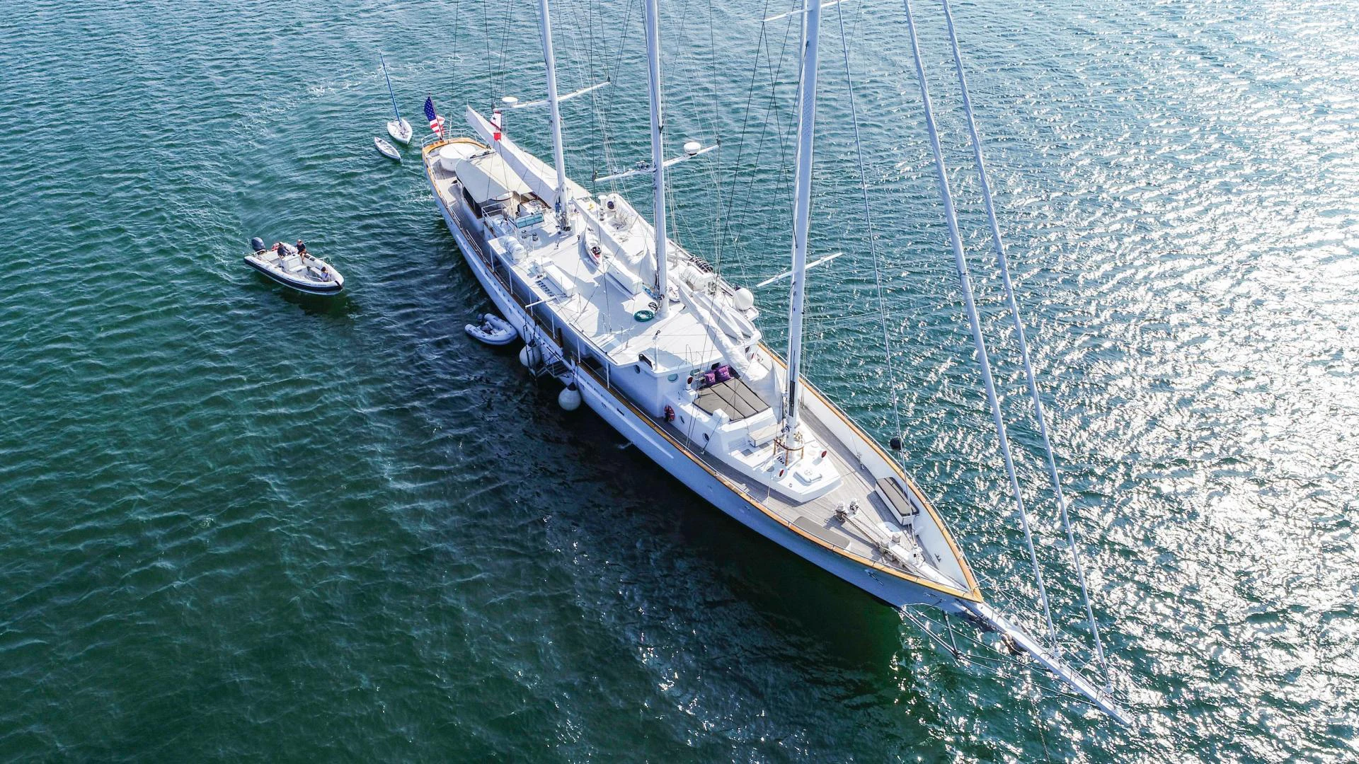 a boat sailing on the sea aboard ARABELLA Yacht for Sale