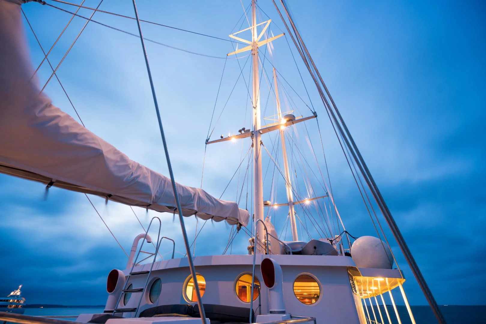 a large white sailboat aboard ARABELLA Yacht for Sale