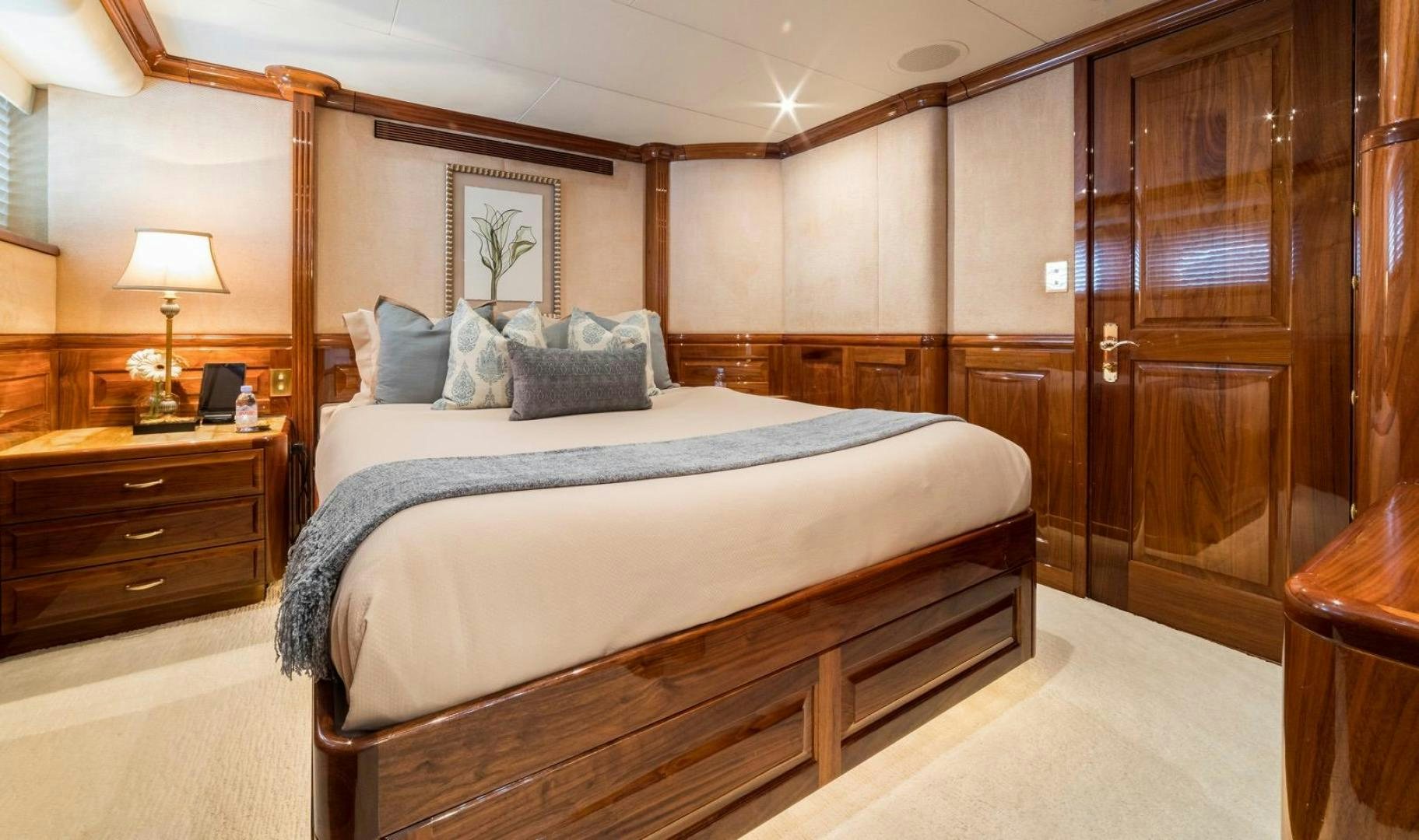 a bed in a room aboard POPEYE Yacht for Sale