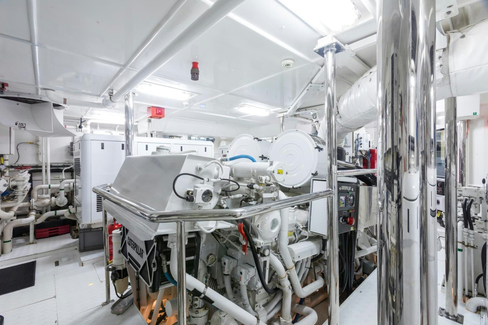 a room with machinery aboard QING Yacht for Sale