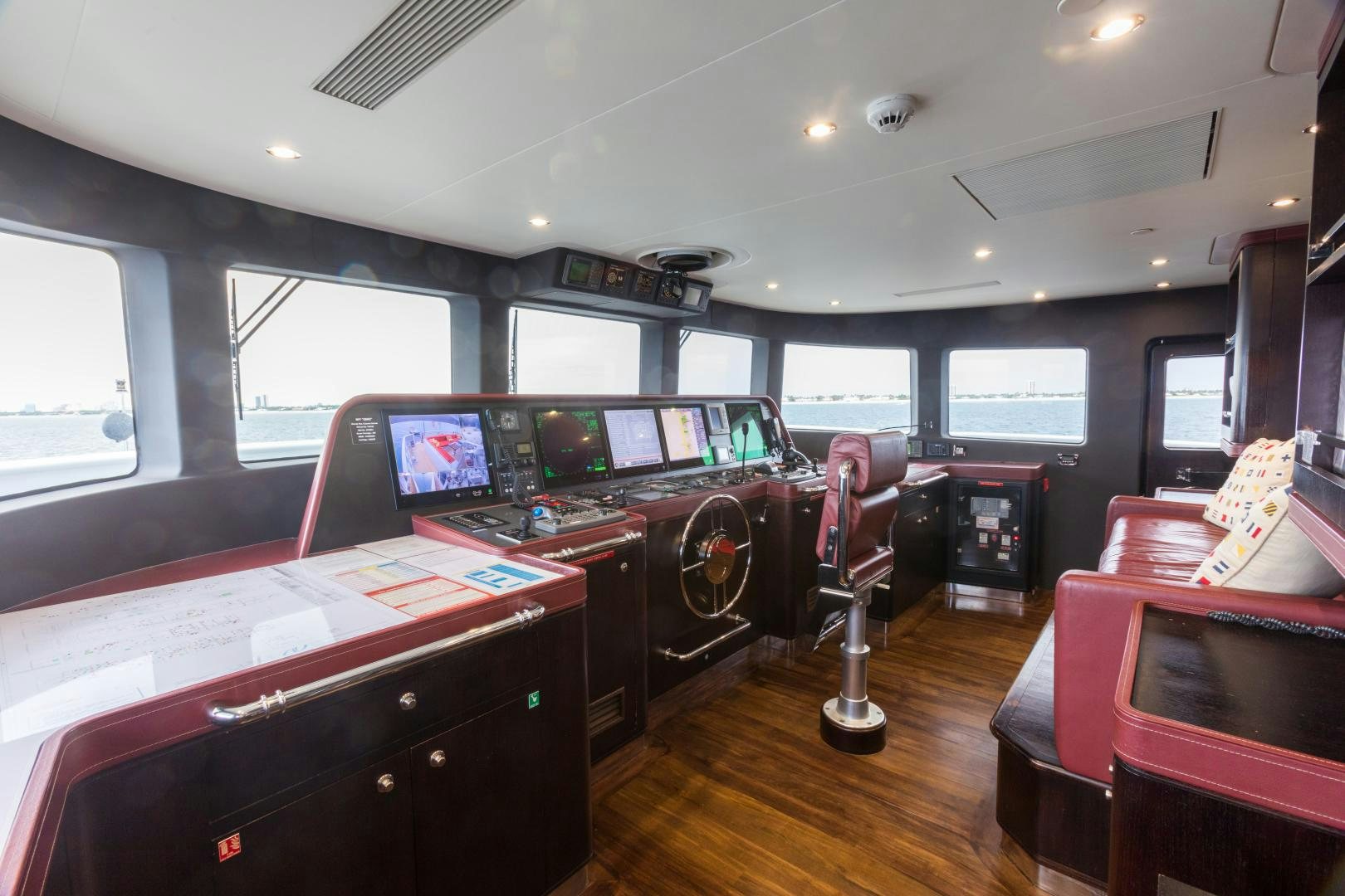 inside of a control room aboard QING Yacht for Sale