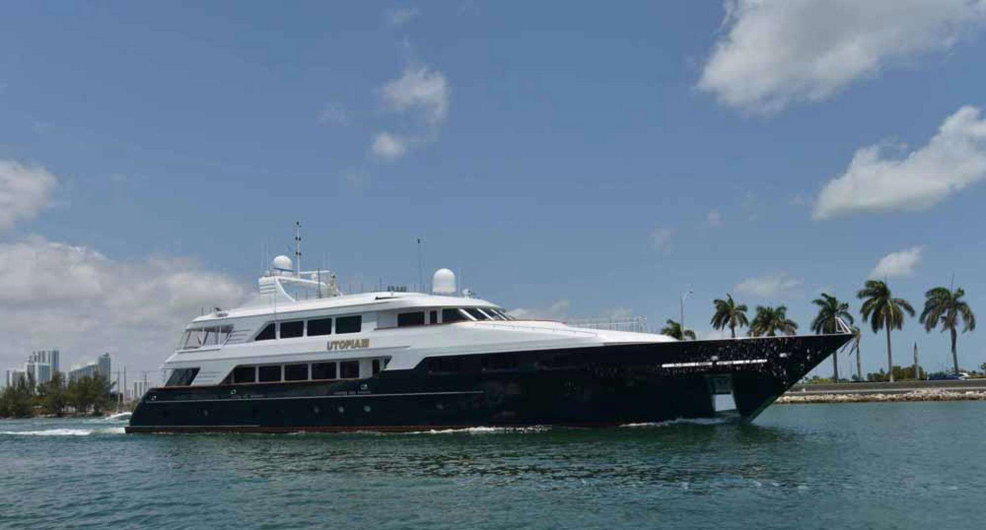a boat on the water aboard UTOPIA III Yacht for Sale