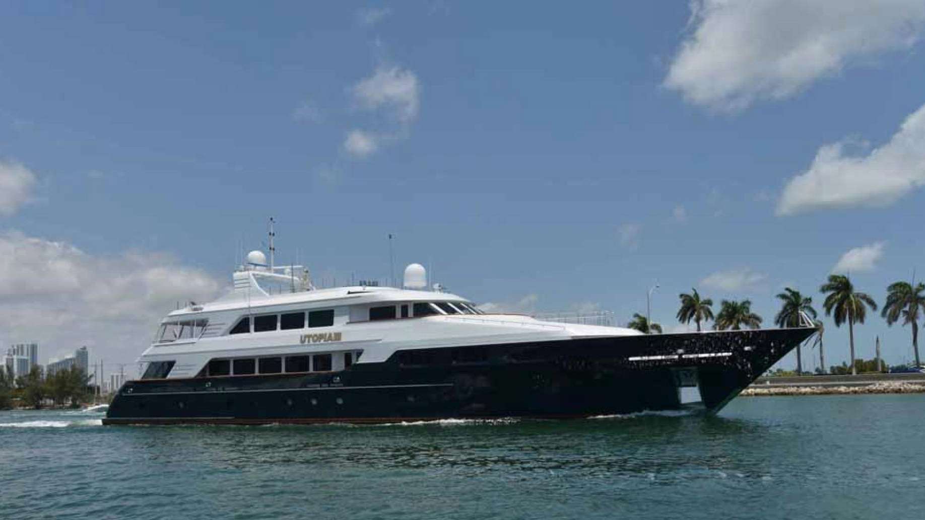 a boat on the water aboard UTOPIA III Yacht for Sale