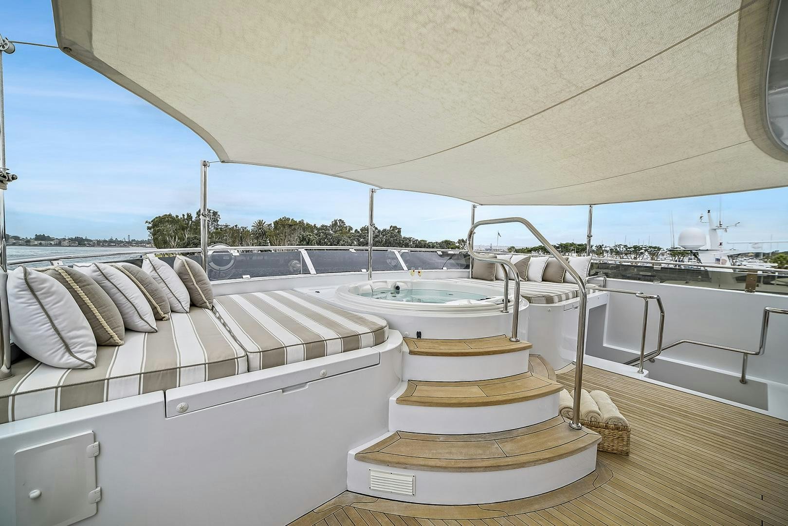 a boat on a deck aboard ARTEMIS Yacht for Sale
