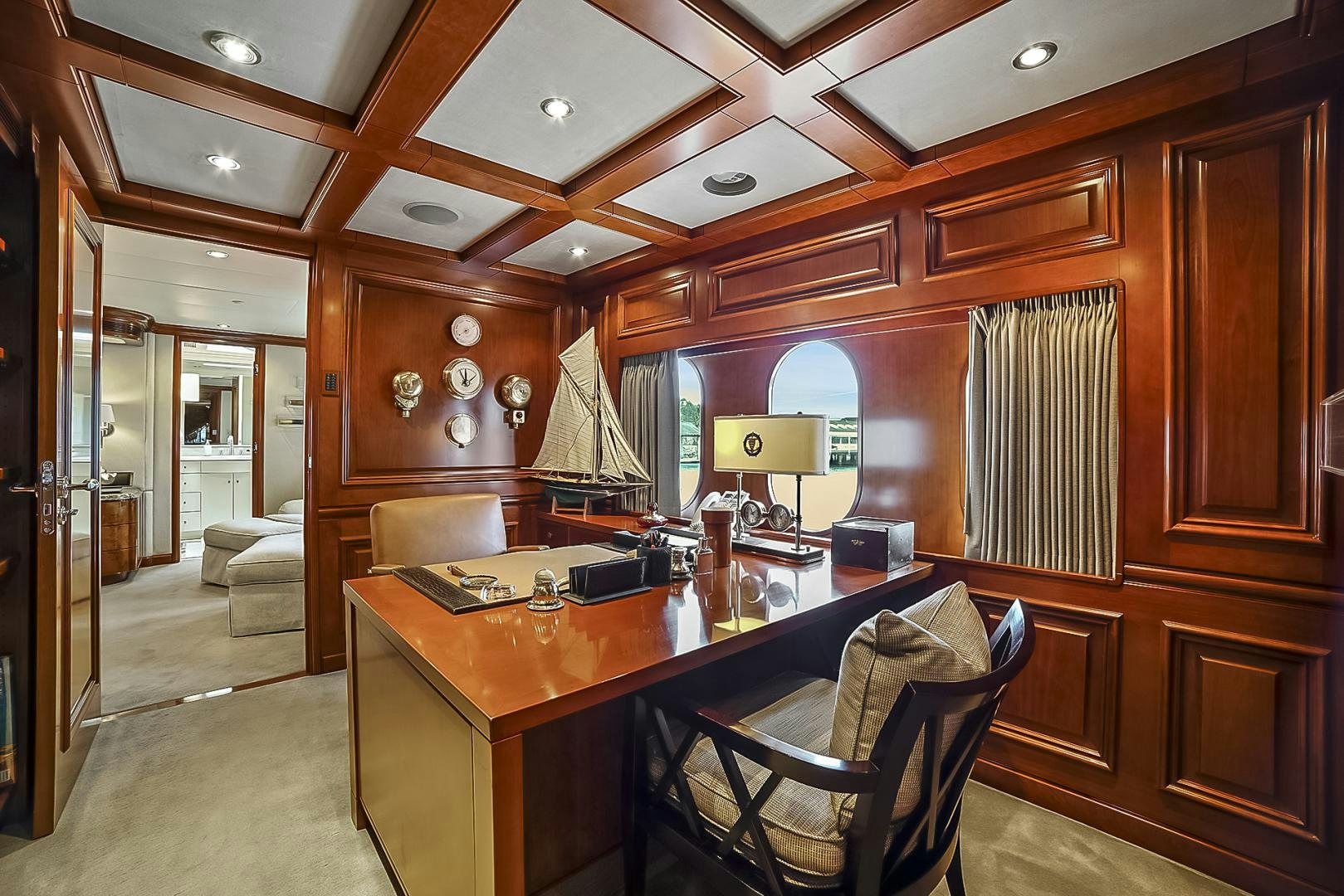 a dining table in a room aboard ARTEMIS Yacht for Sale