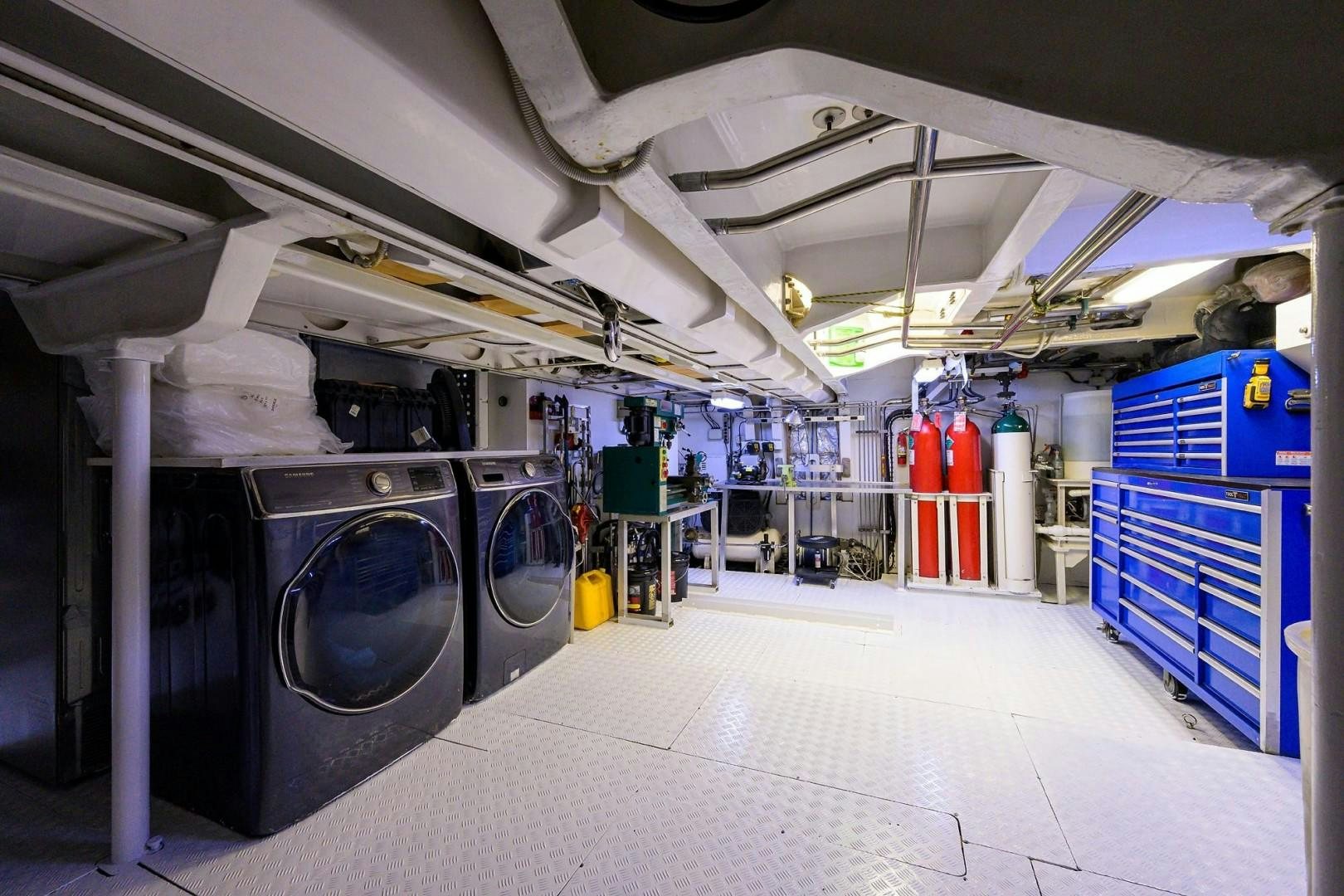 a large machine in a factory aboard CABERNET Yacht for Sale
