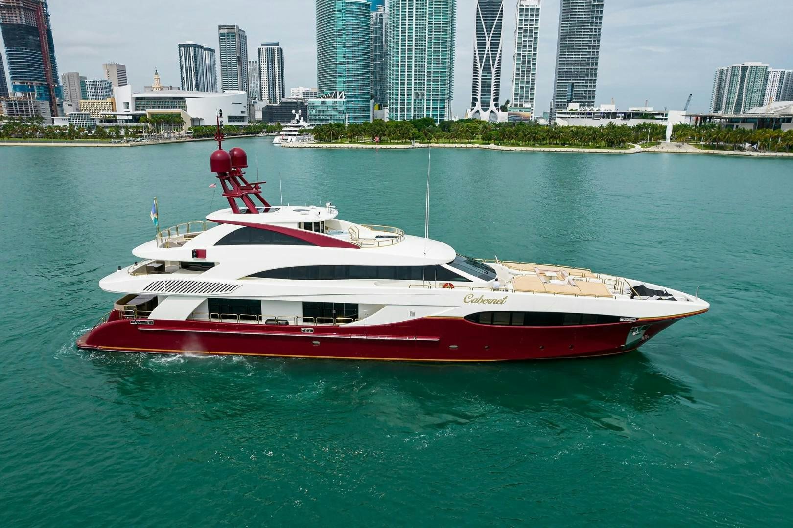 a boat in the water aboard CABERNET Yacht for Sale