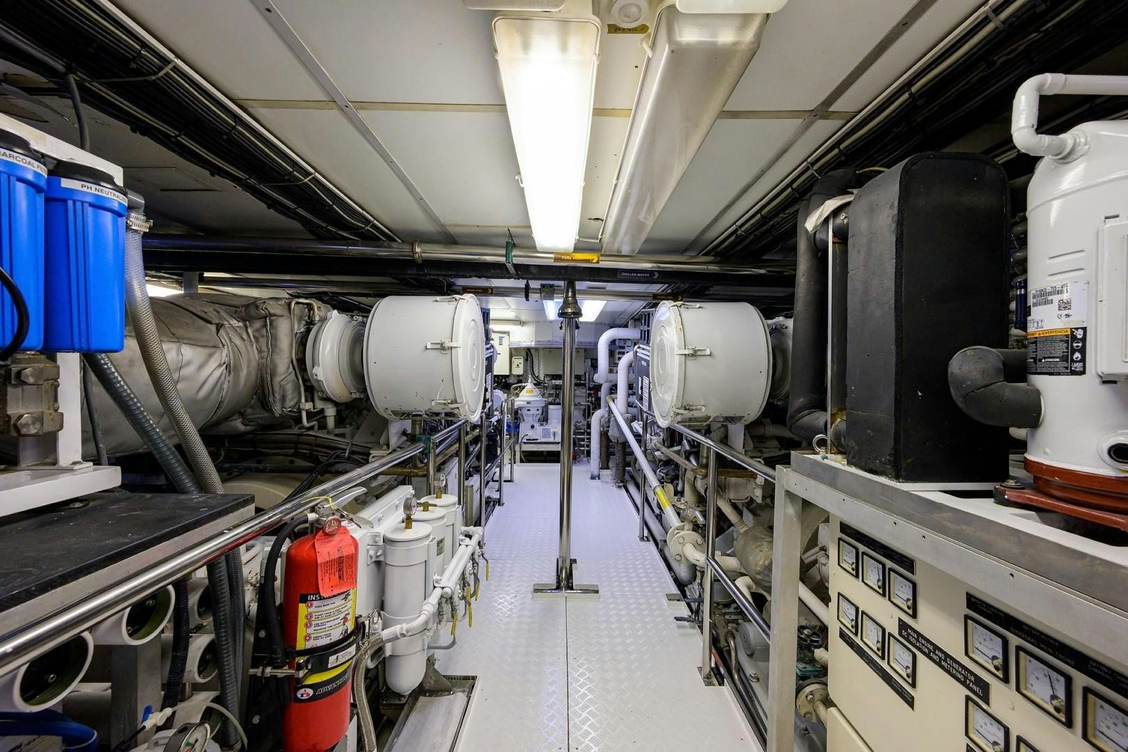 a large machine with large pipes aboard CABERNET Yacht for Sale