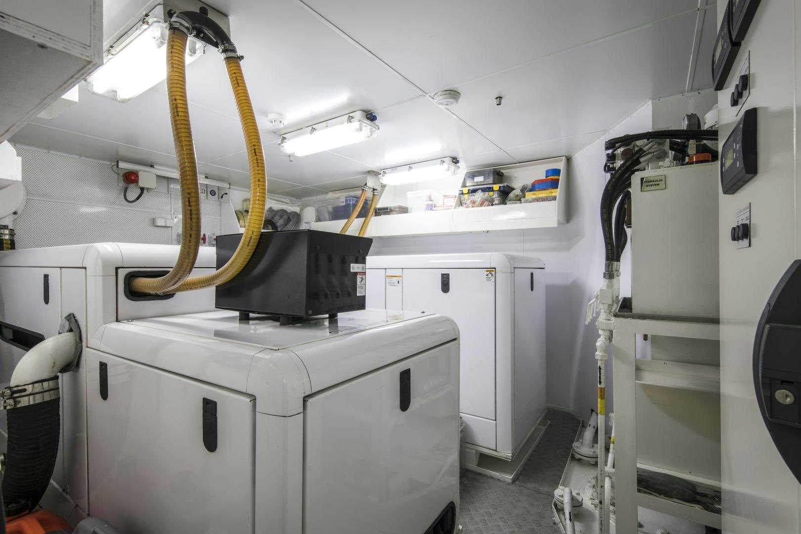 a room with machinery and equipment aboard DYNASTY Yacht for Sale