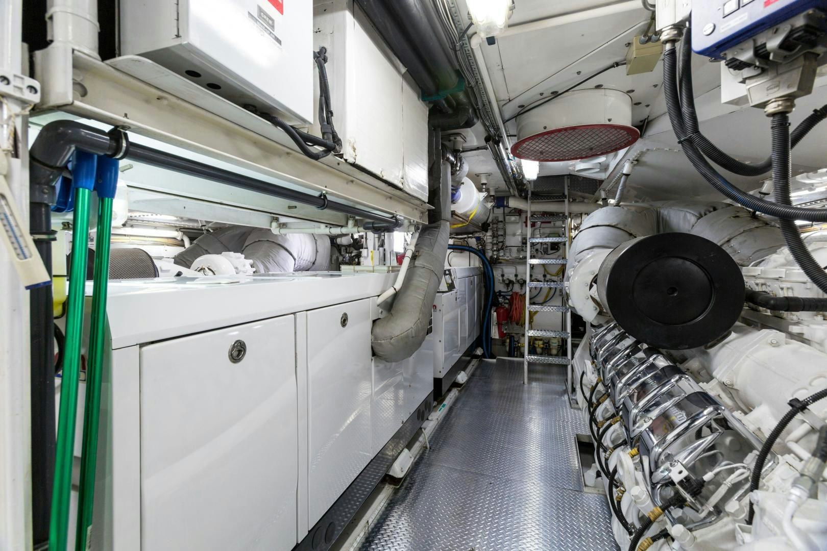 a large room with machinery aboard AT LAST Yacht for Sale