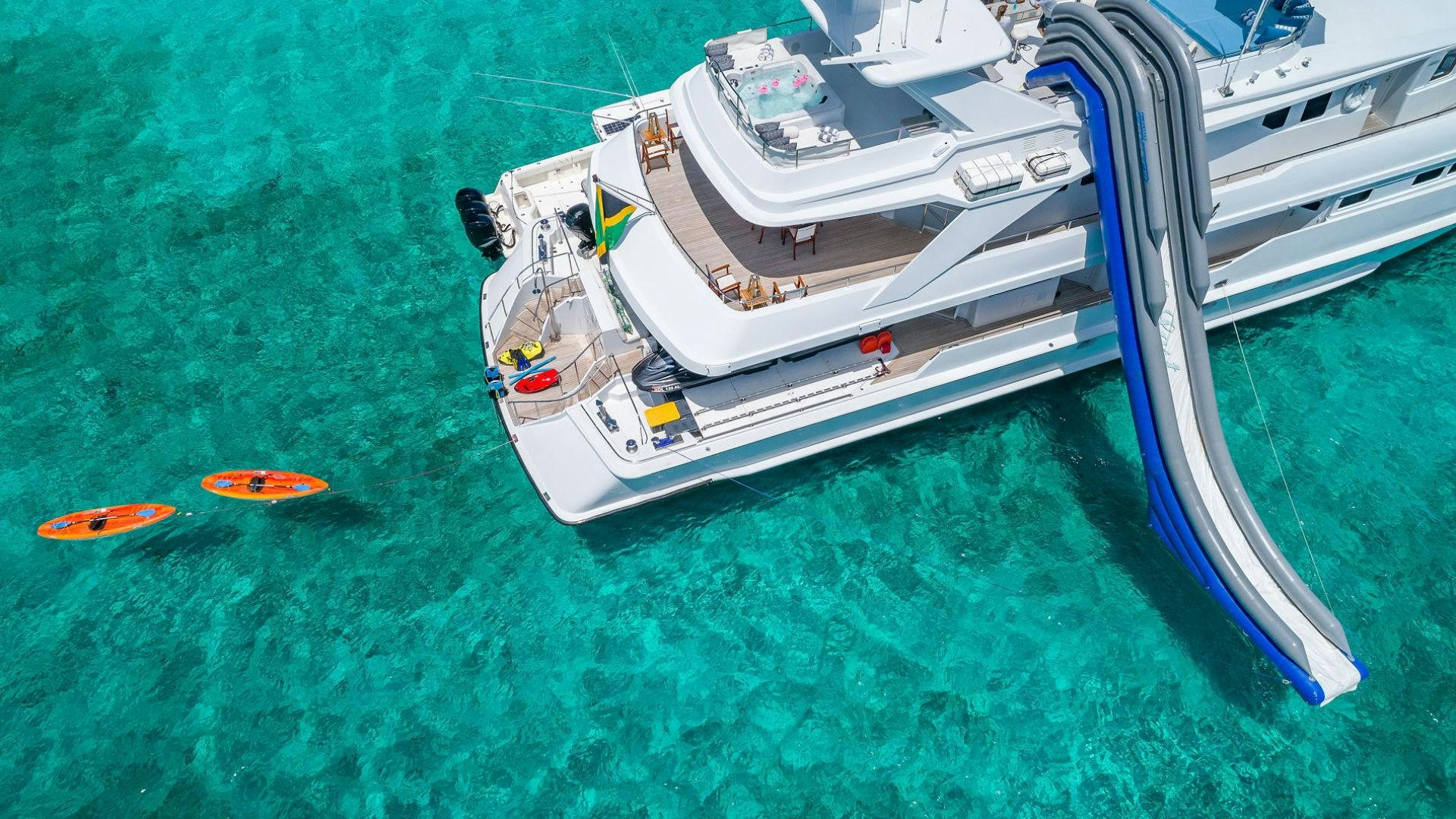 a boat on the water aboard AT LAST Yacht for Sale