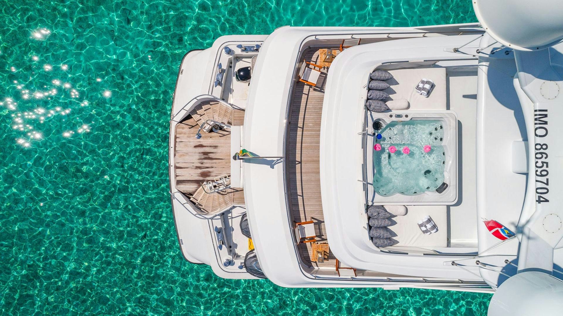 a car with a broken front window aboard AT LAST Yacht for Sale