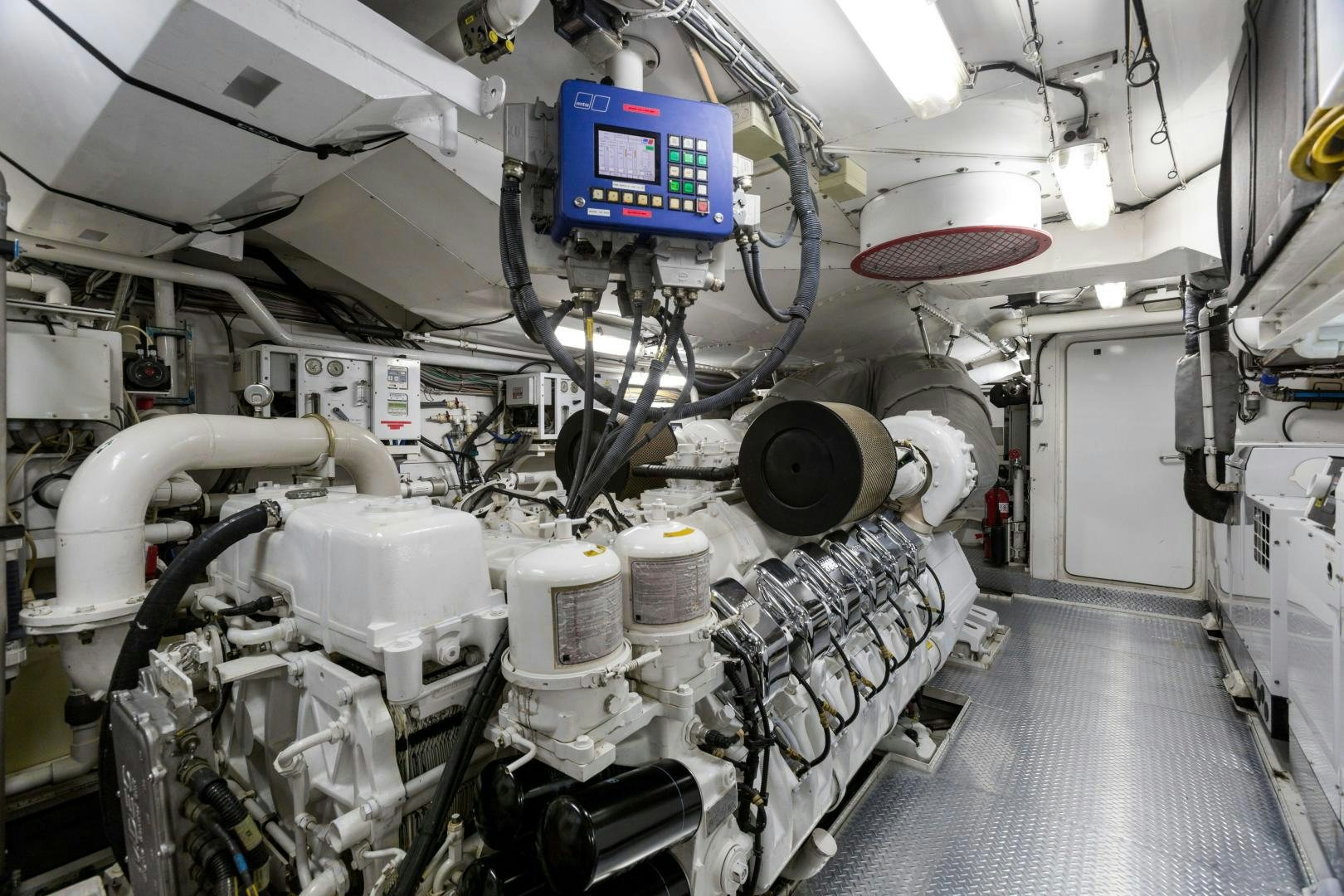 a room with machinery aboard AT LAST Yacht for Sale