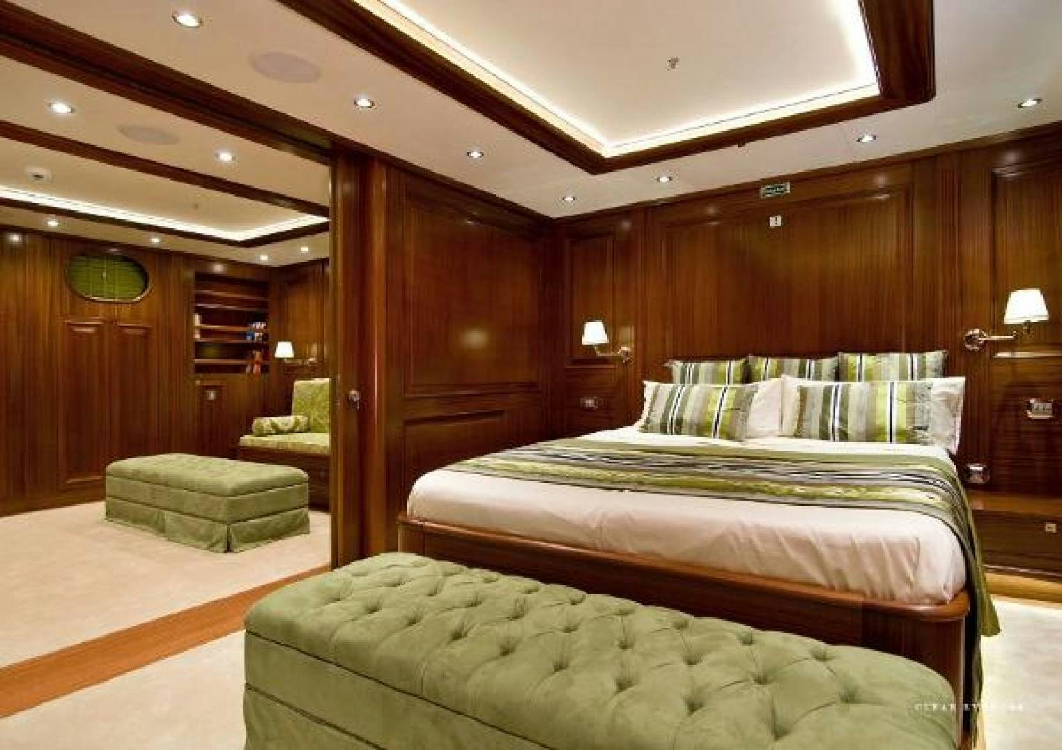 a room with two beds aboard CLEAR EYES Yacht for Sale