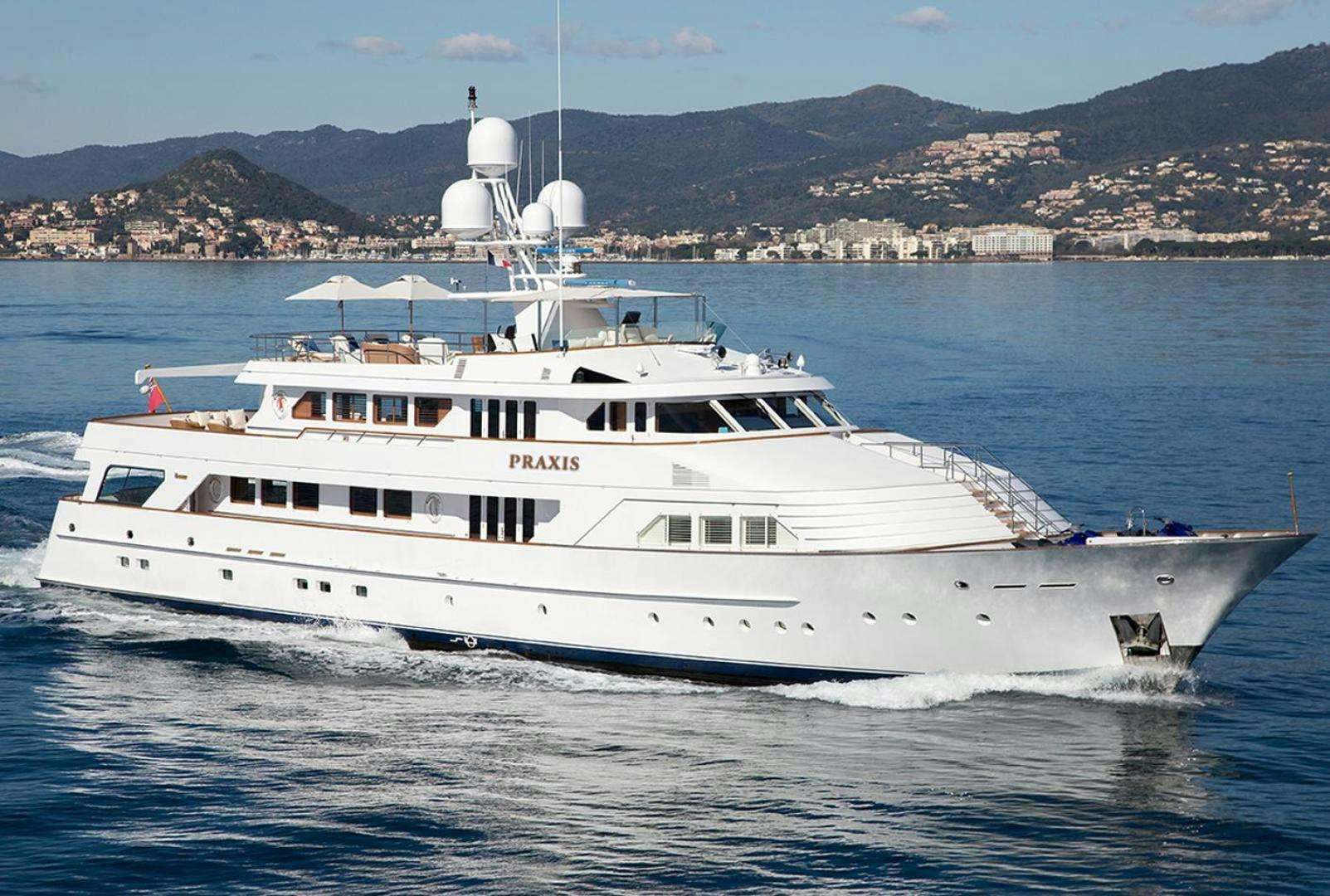 a large white yacht aboard TRUE NORTH Yacht for Sale