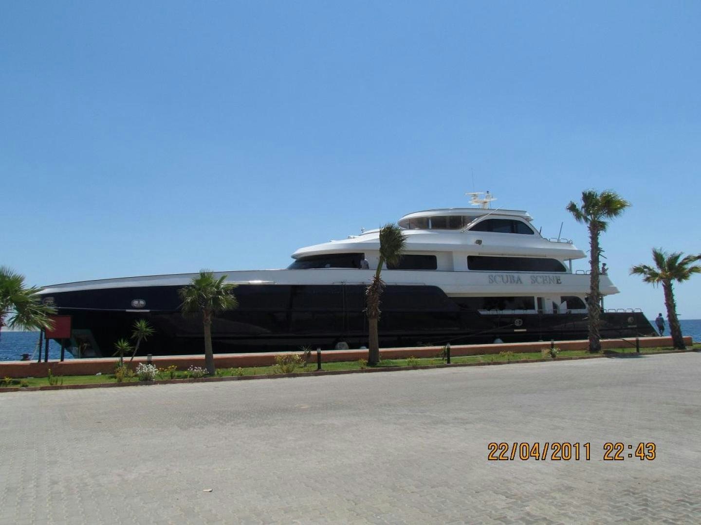 a white yacht parked on the side of a road aboard NO NAME Yacht for Sale
