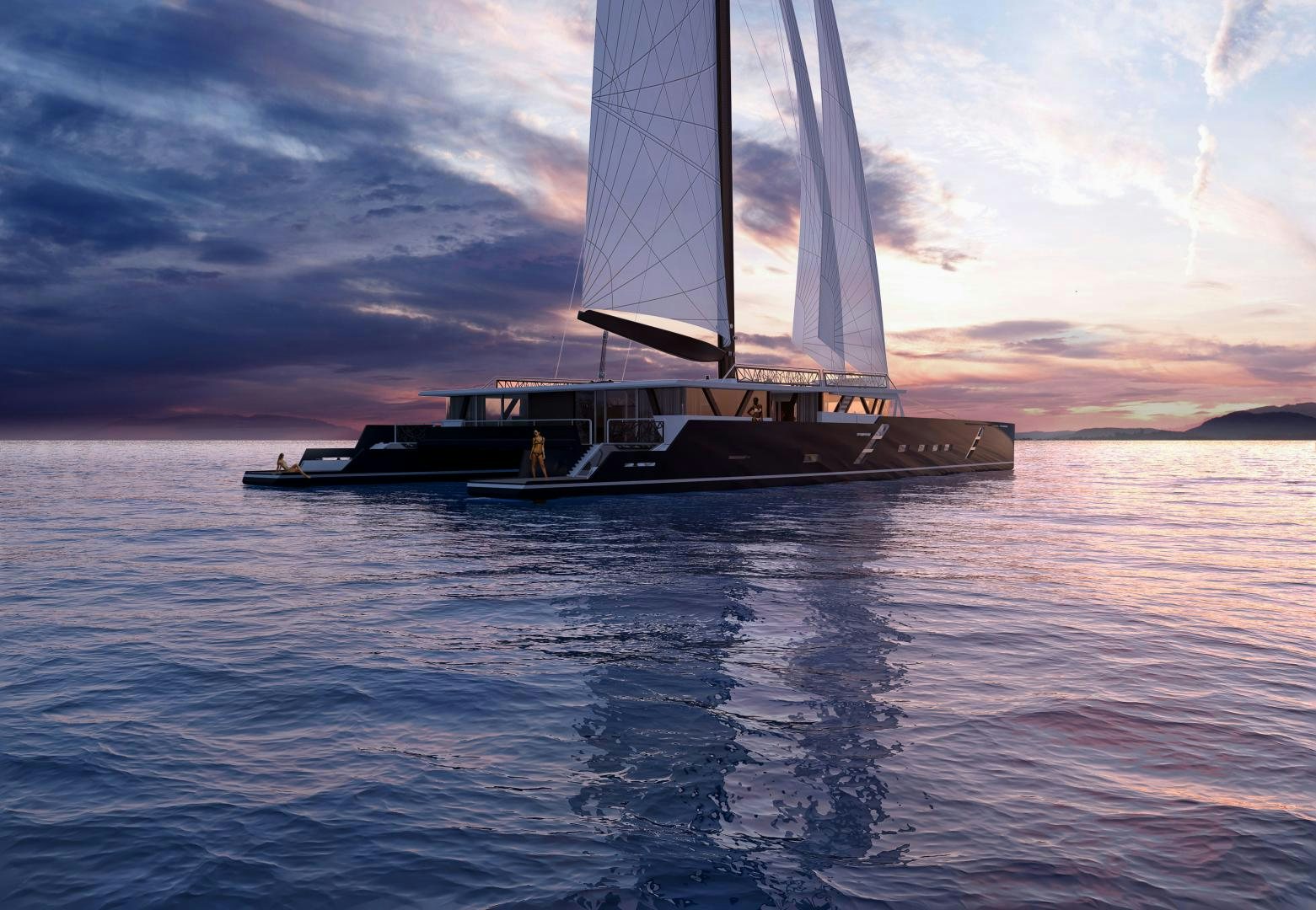 a boat on the water aboard SEA VOYAGER 143 Yacht for Sale