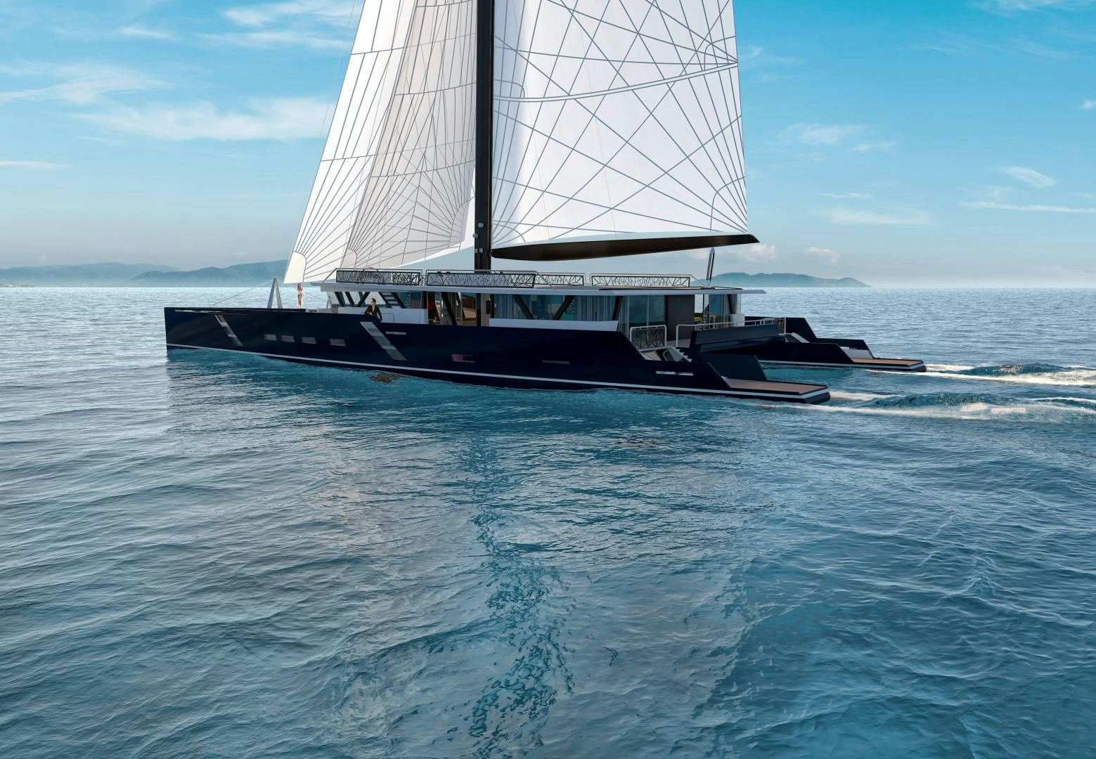 a boat on the water aboard SEA VOYAGER 143 Yacht for Sale