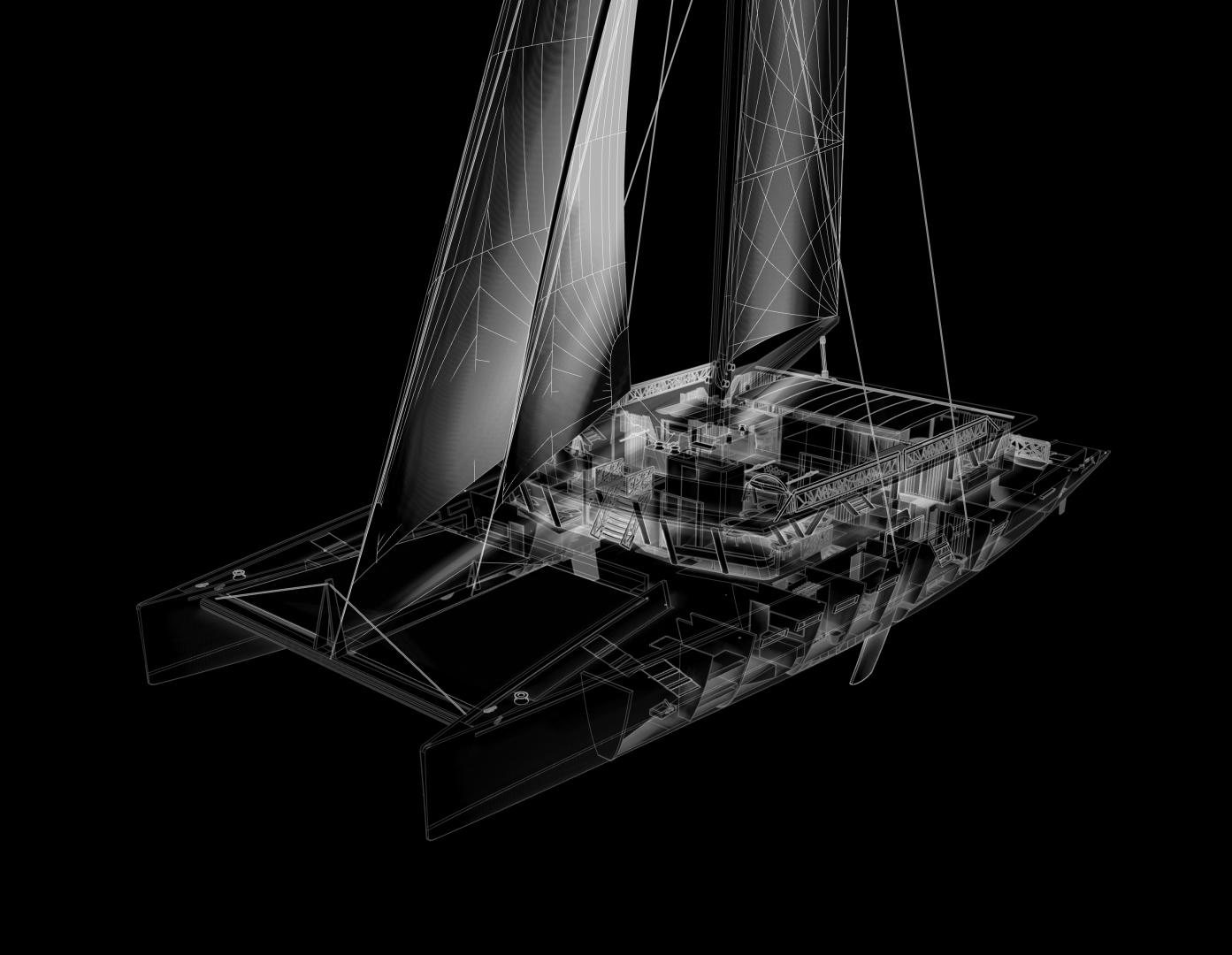 a black and white photo of a space ship aboard SEA VOYAGER 143 Yacht for Sale