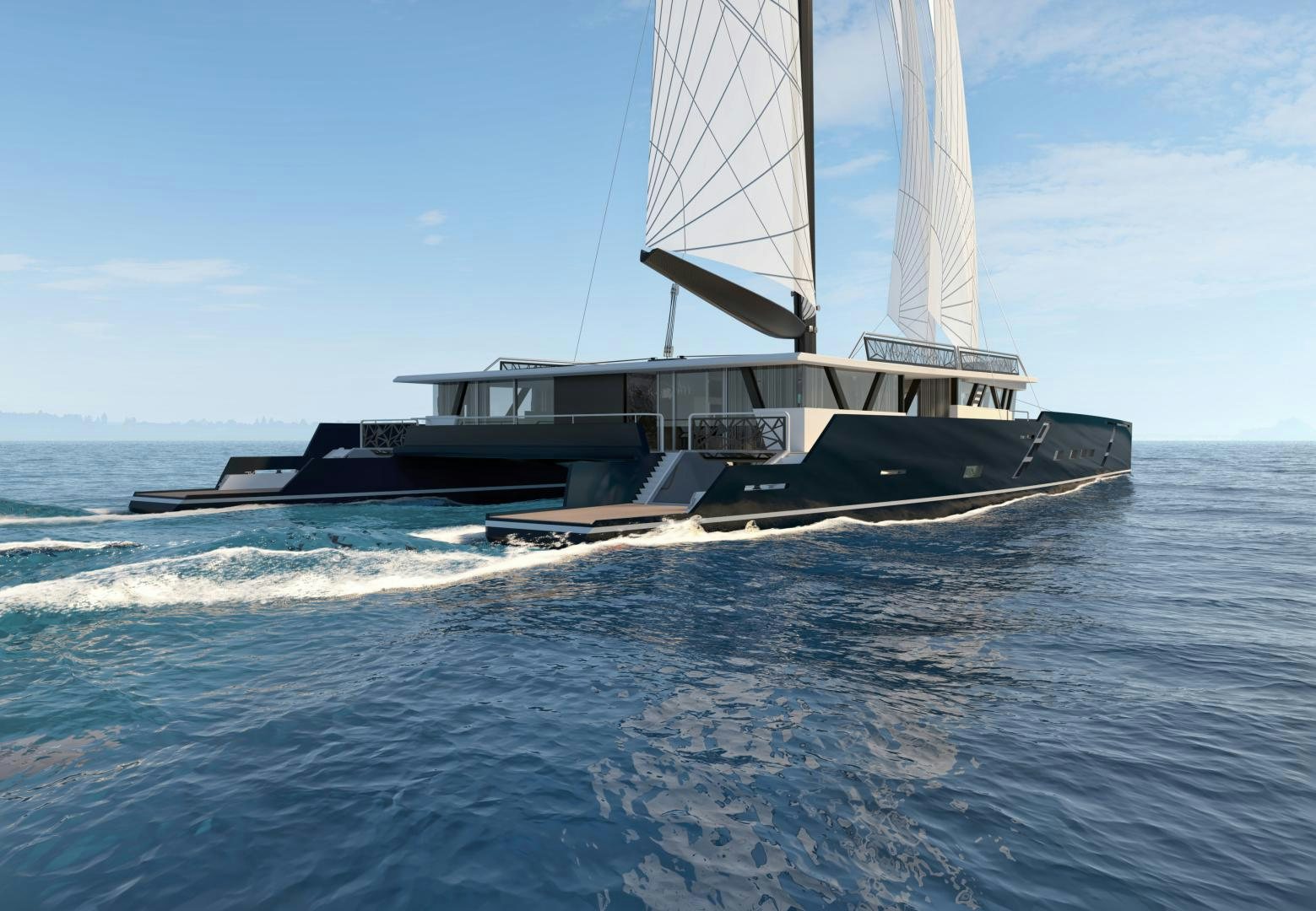 a boat on the water aboard SEA VOYAGER 143 Yacht for Sale