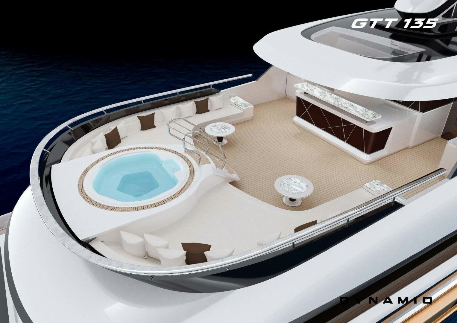 a model of a space ship aboard GTT 140 Yacht for Sale