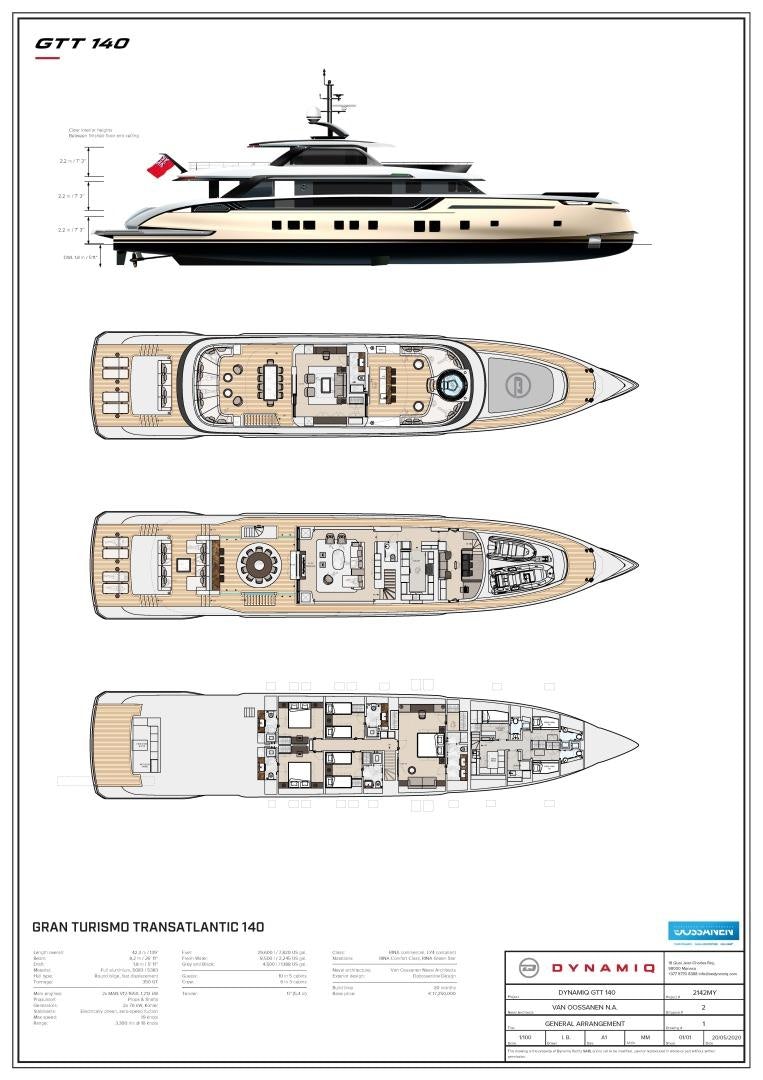 diagram aboard GTT 140 Yacht for Sale