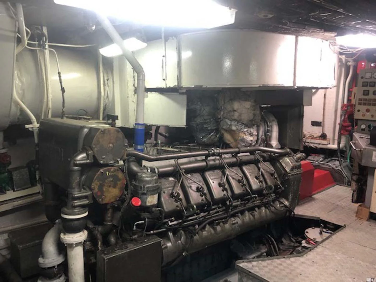 a large machine in a factory aboard GELLY Yacht for Sale